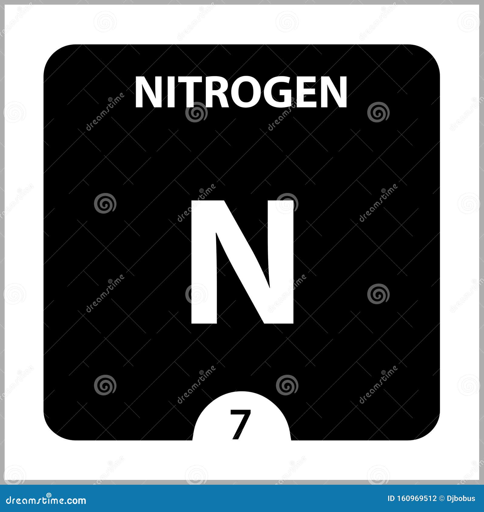 Nitrogen Symbol. Sign Nitrogen with Atomic Number and Atomic ...