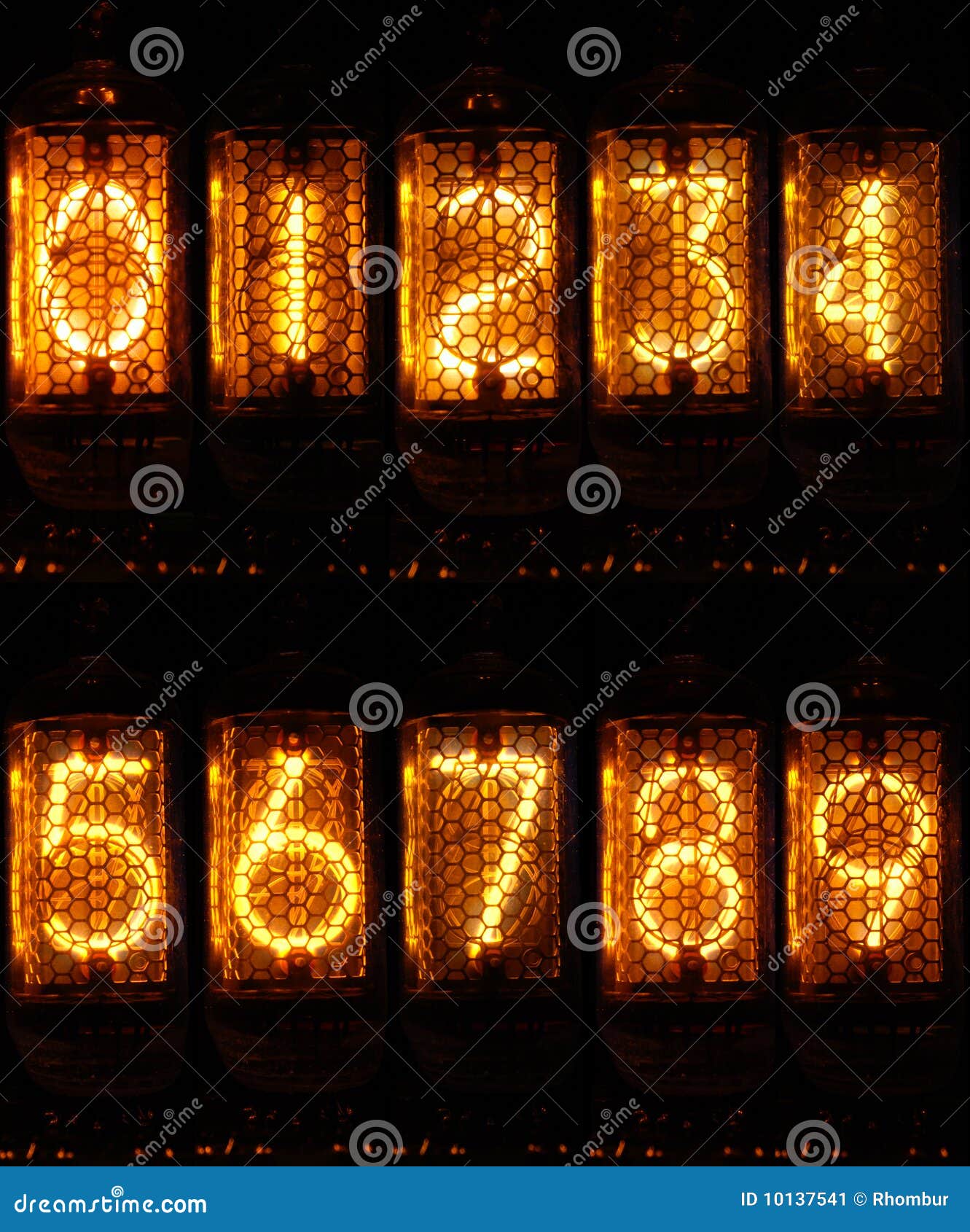 Nixie Numbers stock image. Image of four, valve, vacuum 10137541