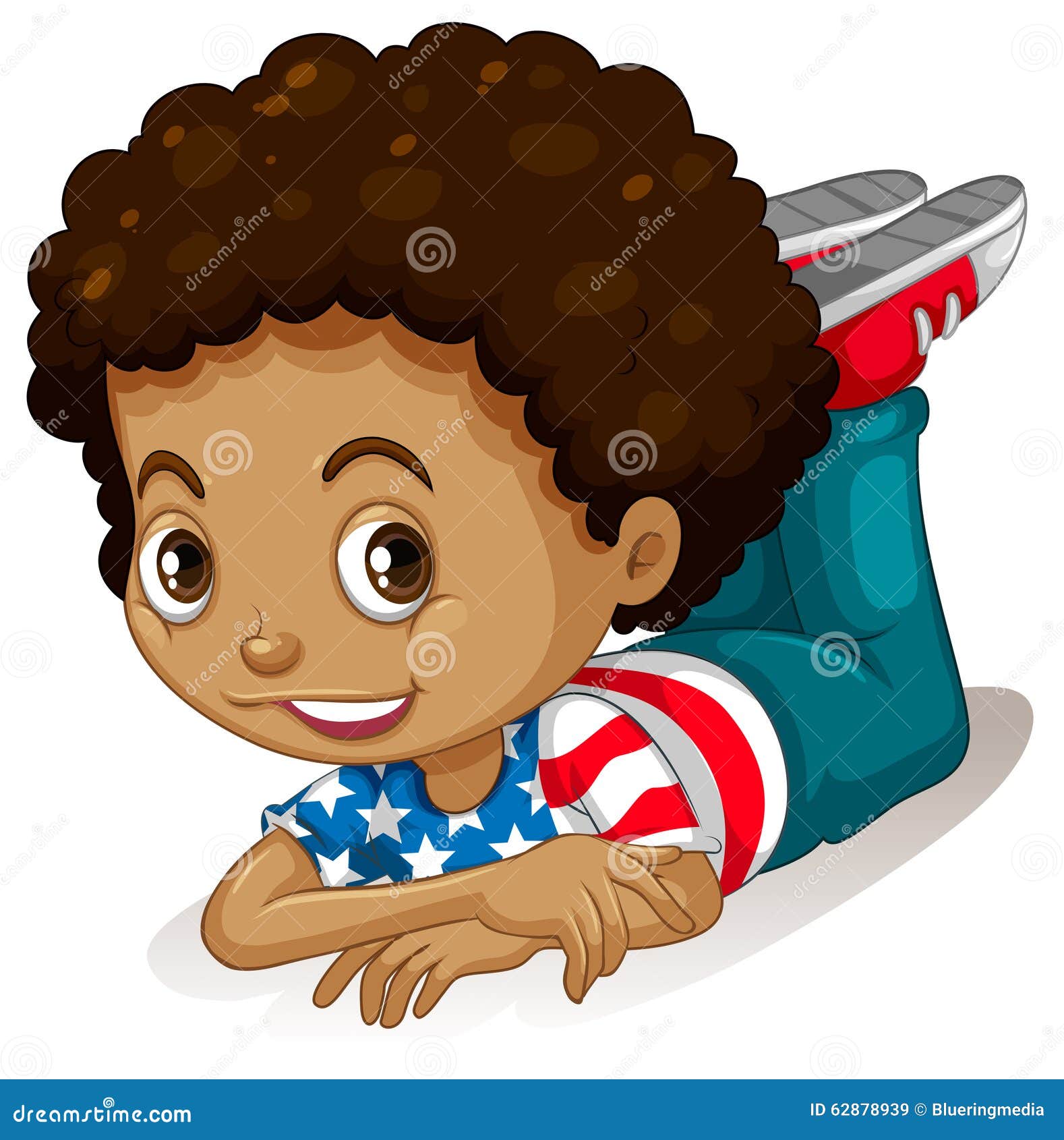 Niño Pequeño Con El Pelo Rizado Ilustración del Vector - Ilustración de
