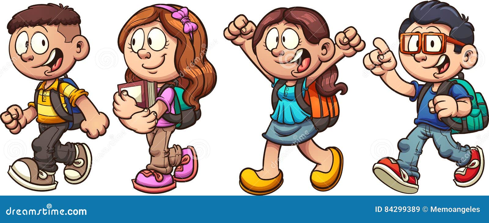 Niños de la escuela ilustración del vector. Ilustración de muchacha