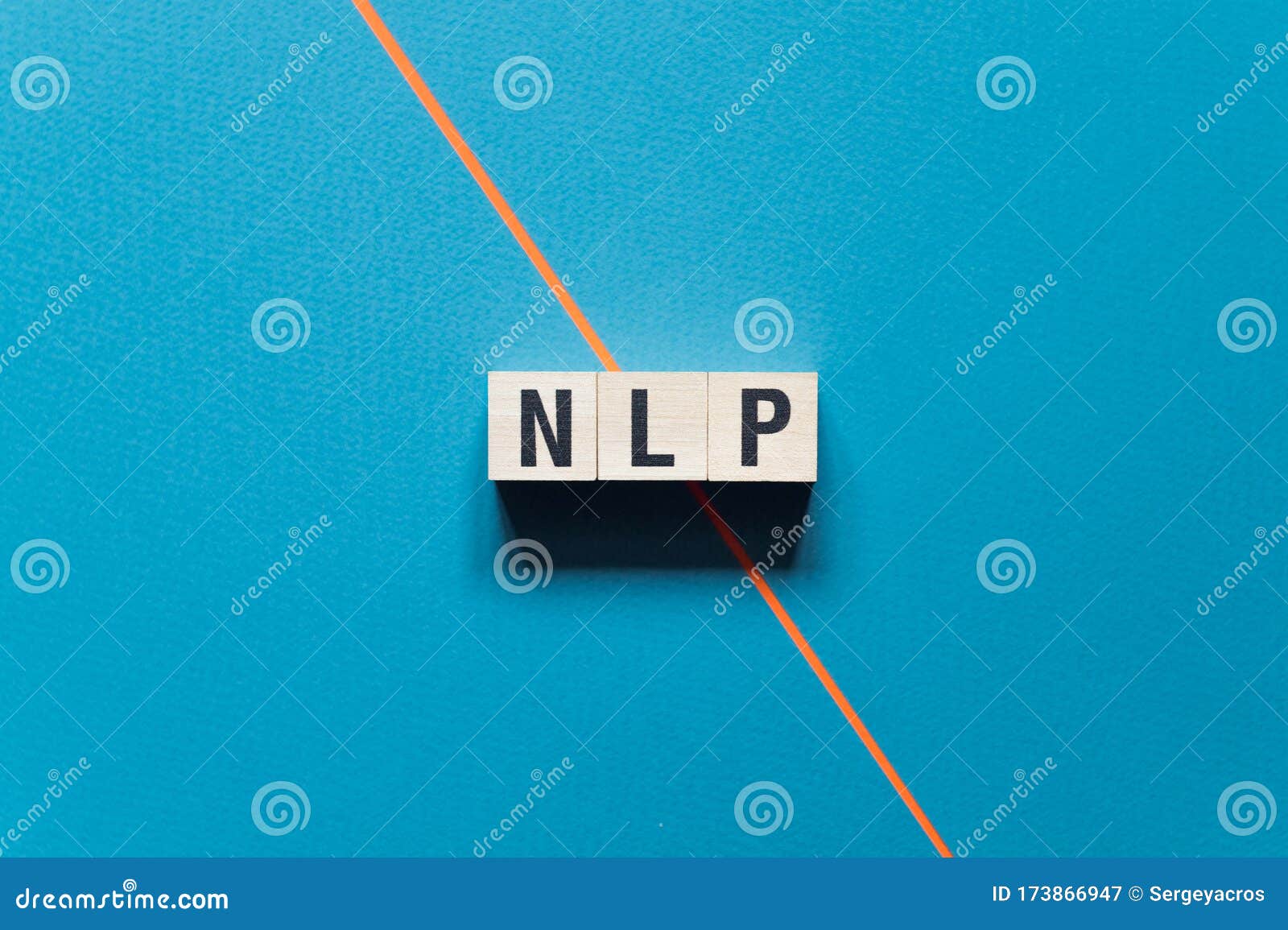 nlp - neuro linguistic programming word concept on cubes