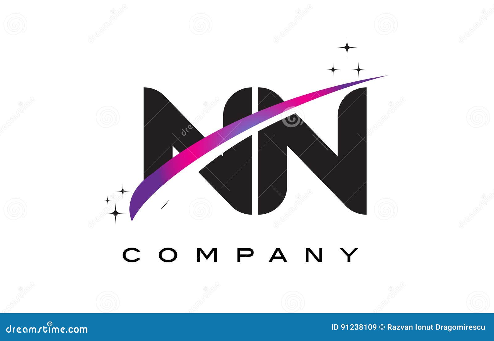 nn n black letter logo  with purple magenta swoosh