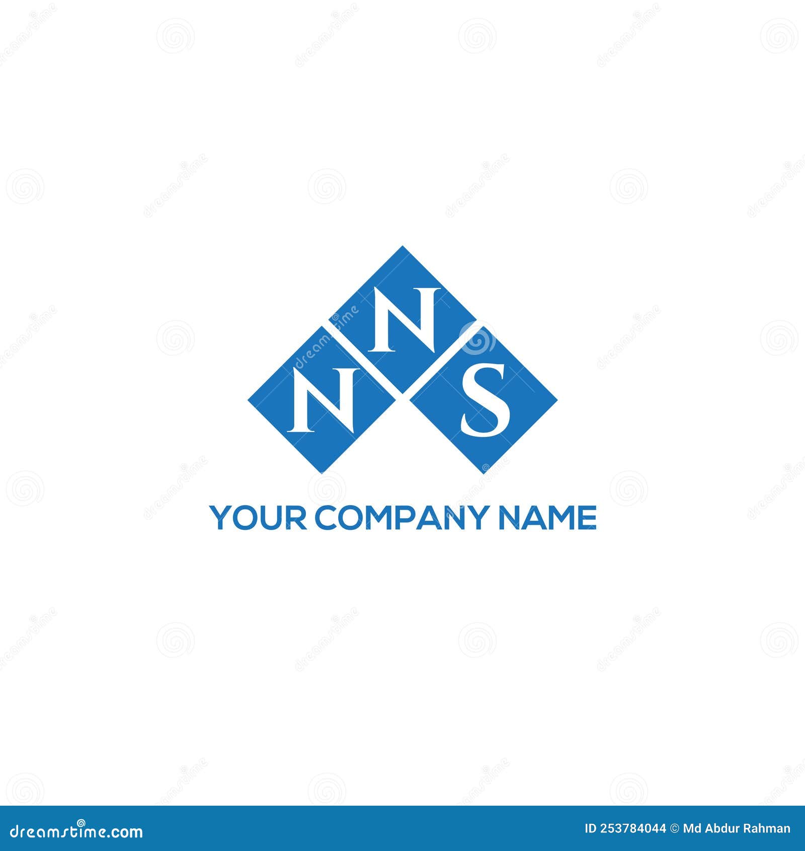 NNS Letter Logo Design on WHITE Background. NNS Creative Initials