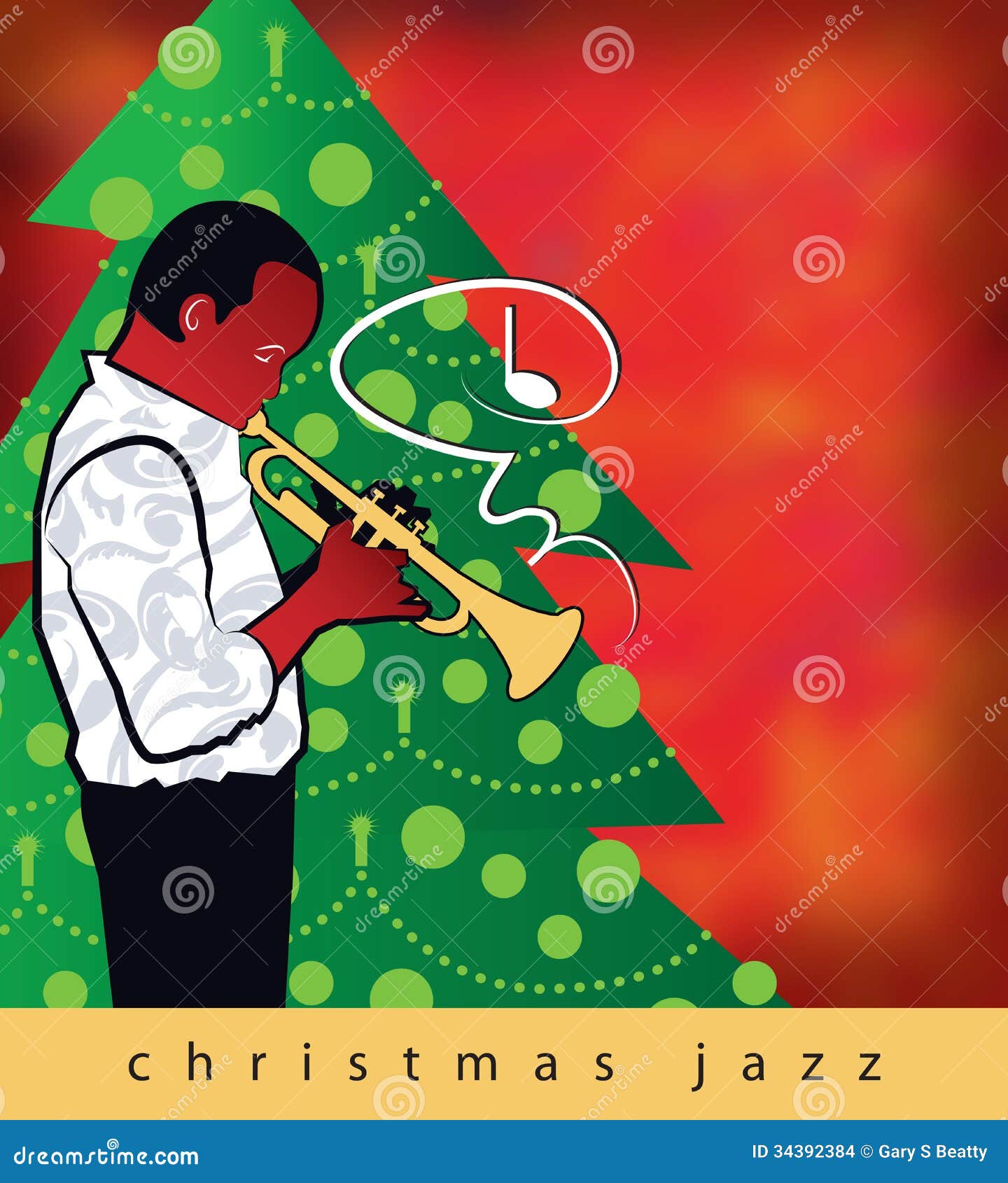 Noël Jazz Trumpet illustration stock. Illustration du agrafe