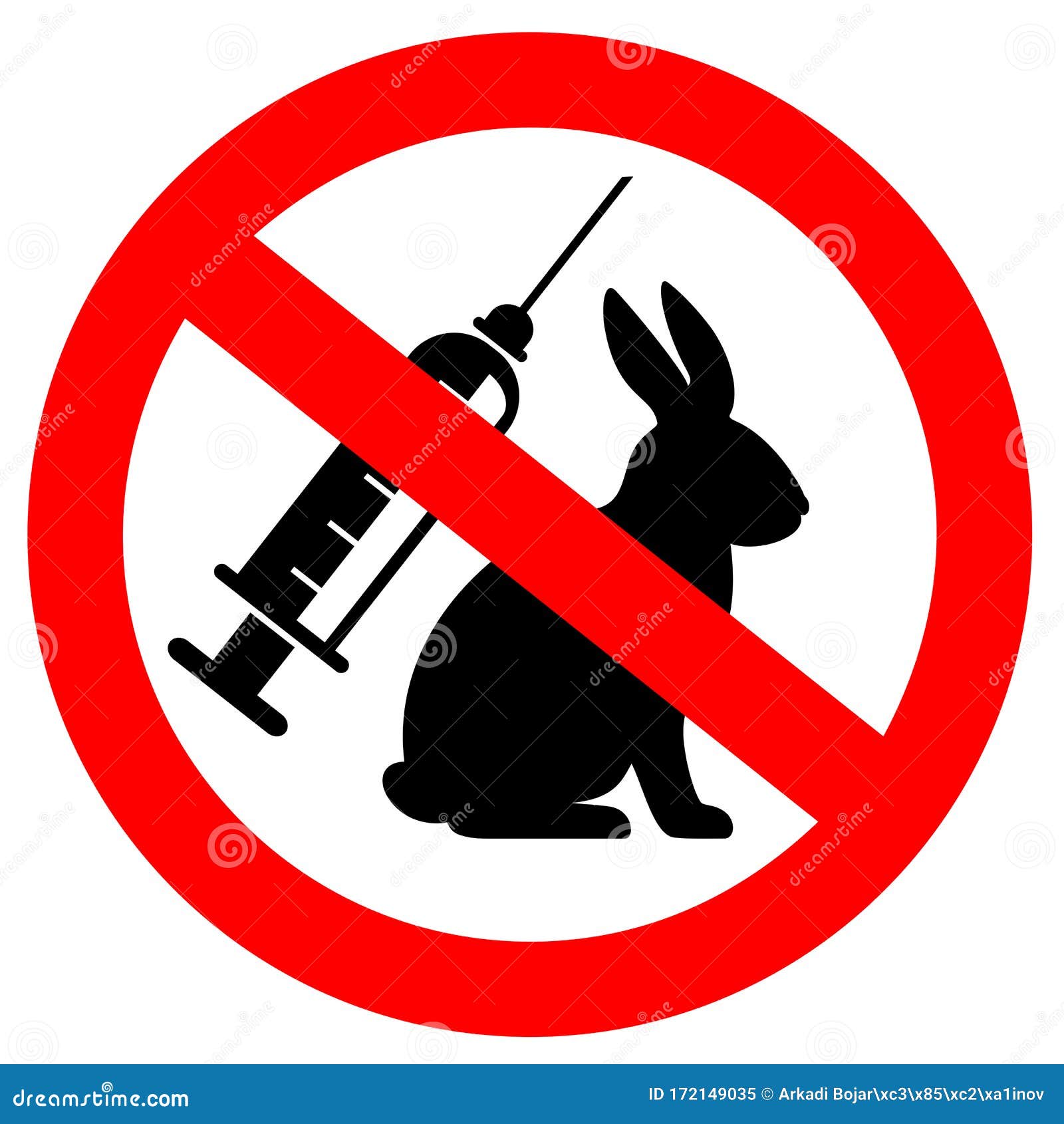 Download No Animal Testing Vector Sign Stock Vector - Illustration of cruelty, contour: 172149035