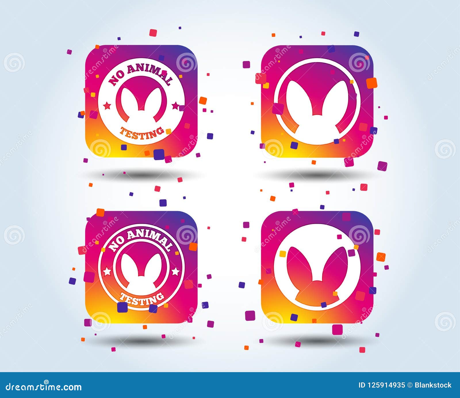 Download No Animals Testing Icons. Non-human Experiments. Stock ...