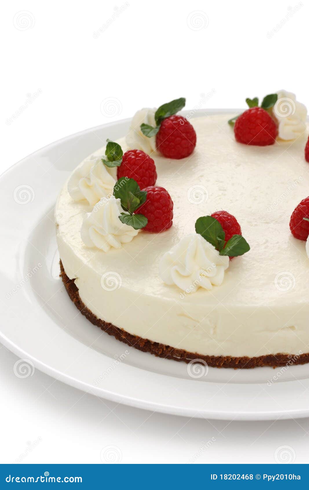 Nobake Cheesecake With Apple And Cranberry Compote Stock Image