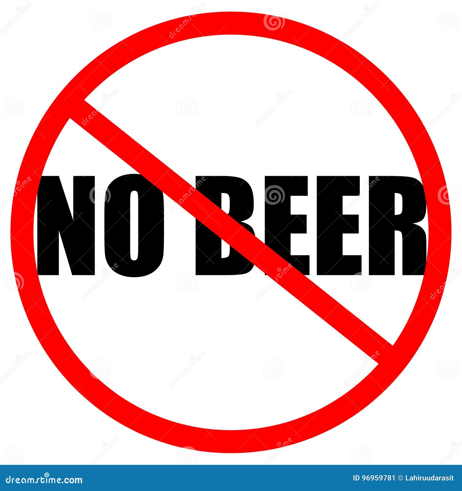 No beer allowed stock vector. Illustration of beer, icon 96959781