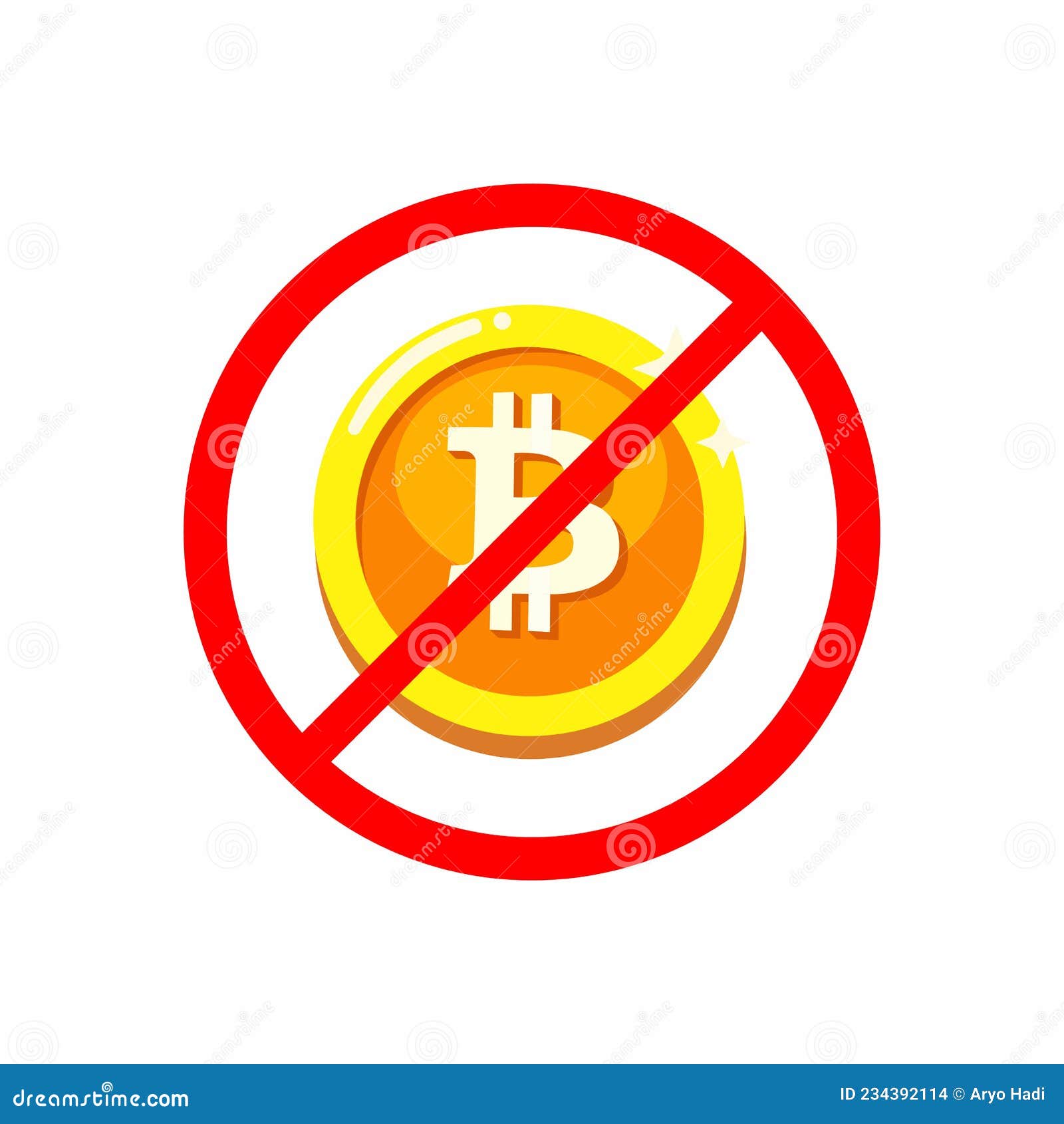 no bitcoin. cryptocurrency not allowed  icon cartoon   on white background