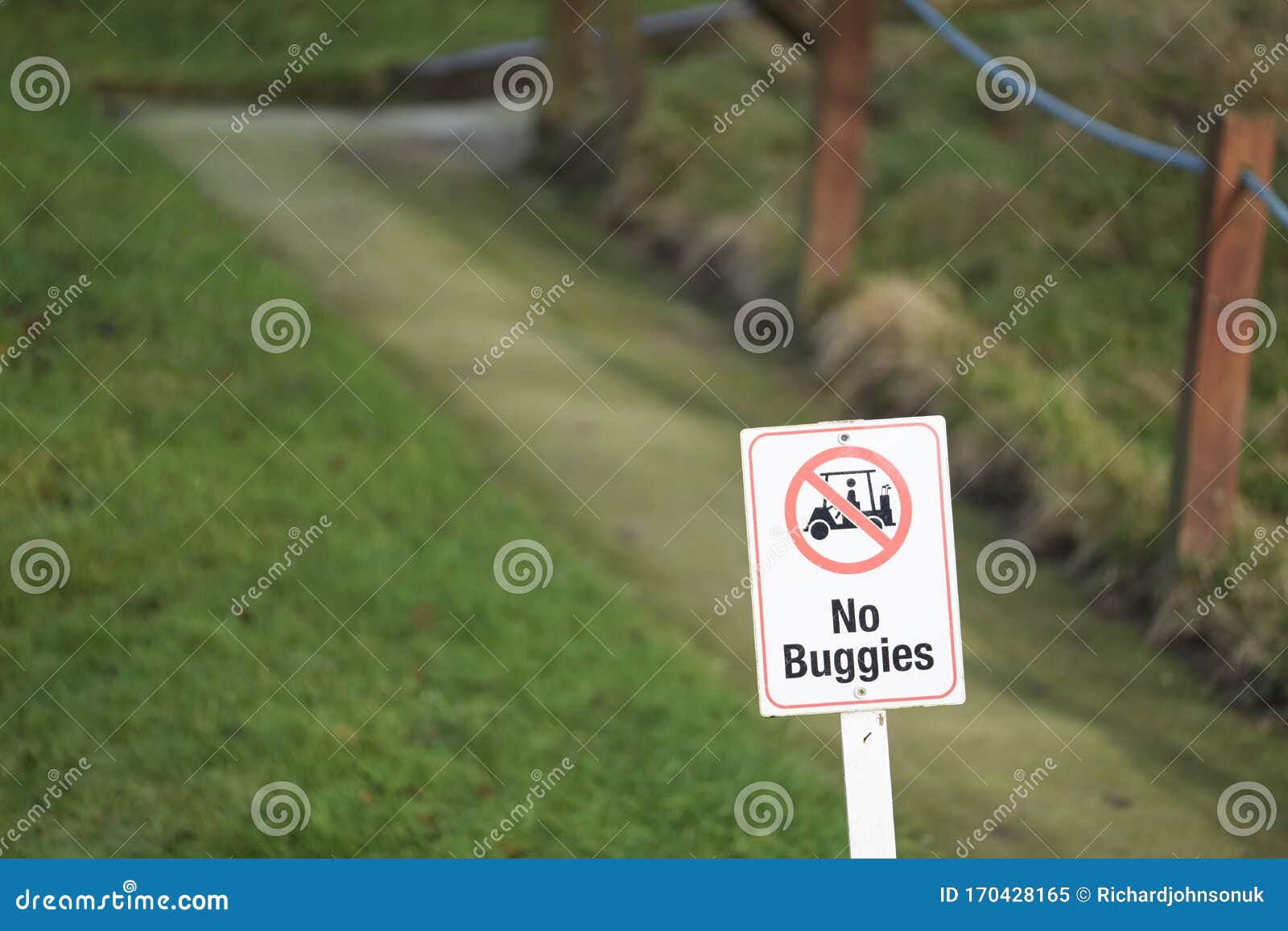 No Buggies Allowed Sign on Golf Course Stock Image Image of forbidden