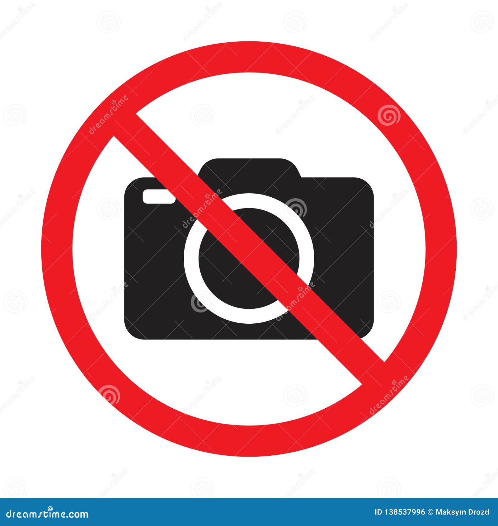 no cameras allowed sign. red prohibition no camera sign. no taking pictures, no photographs sign.