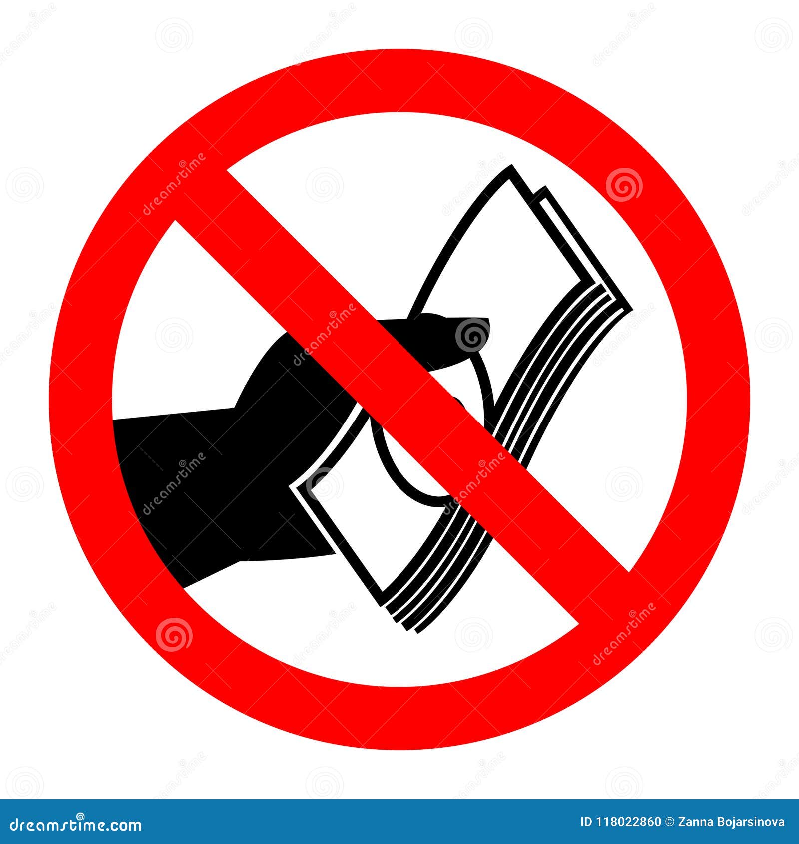 No Cash Sign Vector Illustration. Stock Vector Illustration of sign