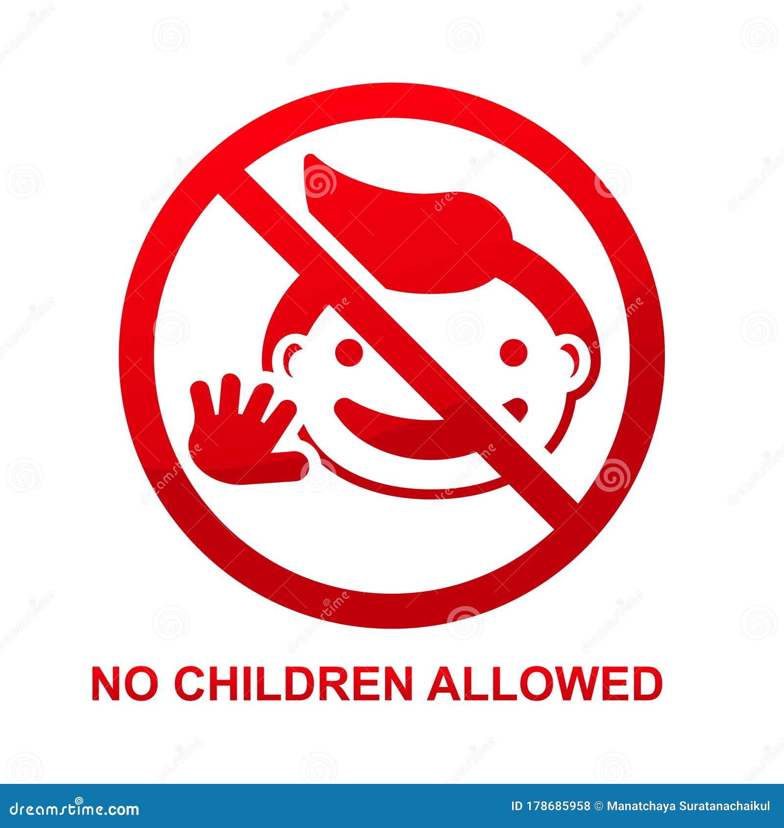 no children allowed sign  on white background