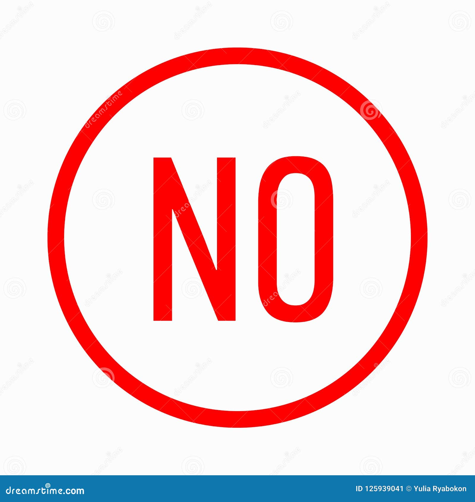 No in Circle Icon, Simple Style Stock Illustration Illustration of