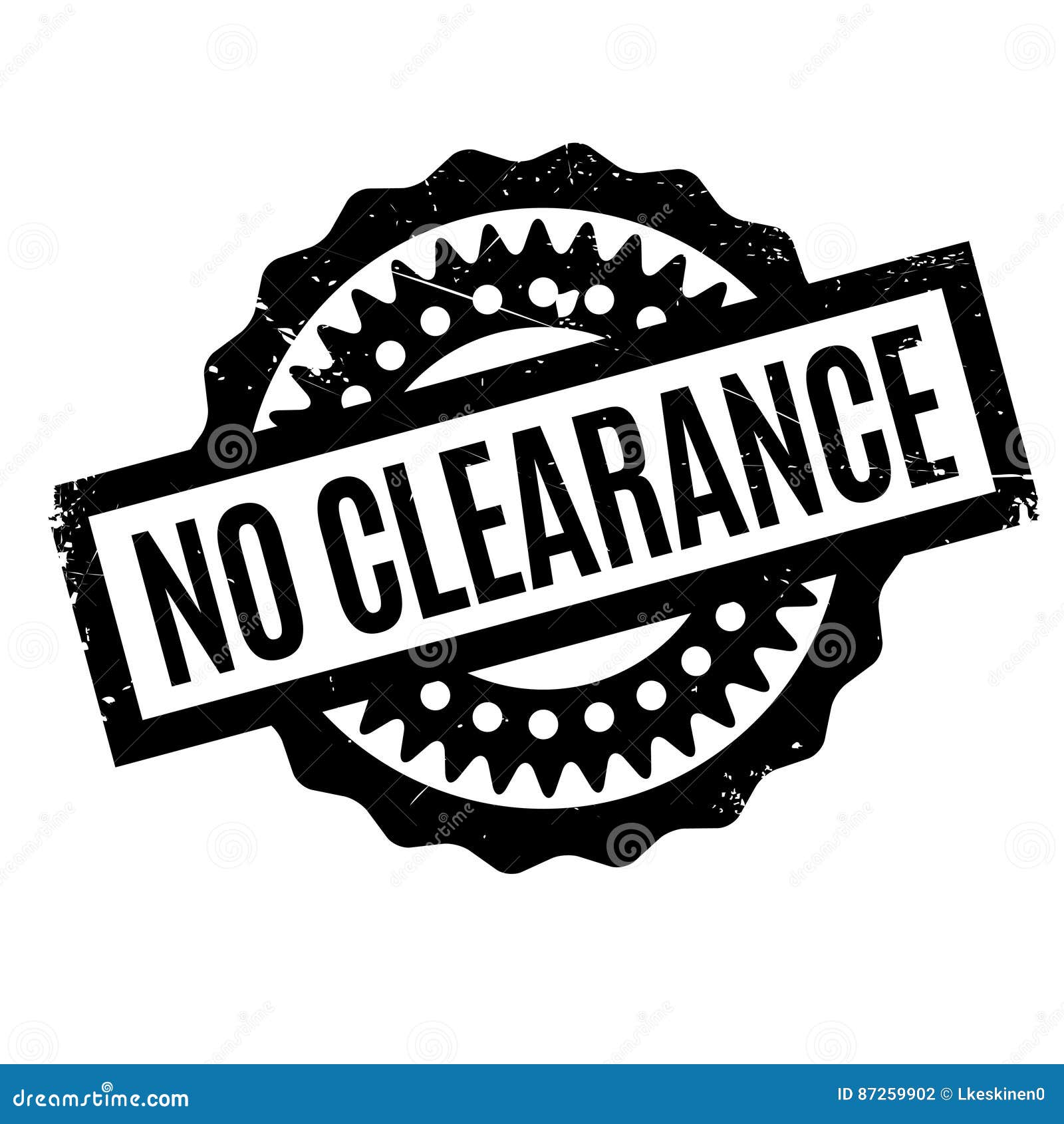 no clearance rubber stamp