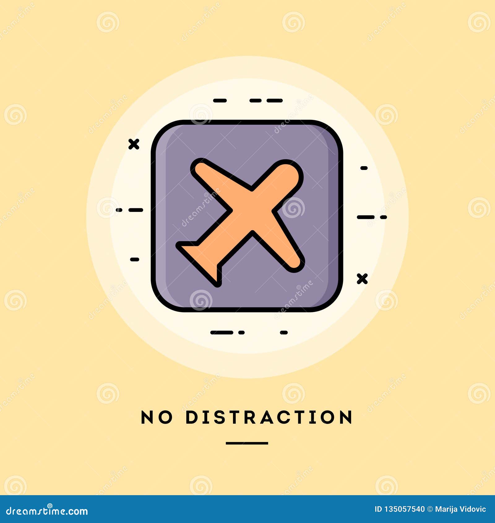 no distraction mode, flat  thin line banner.