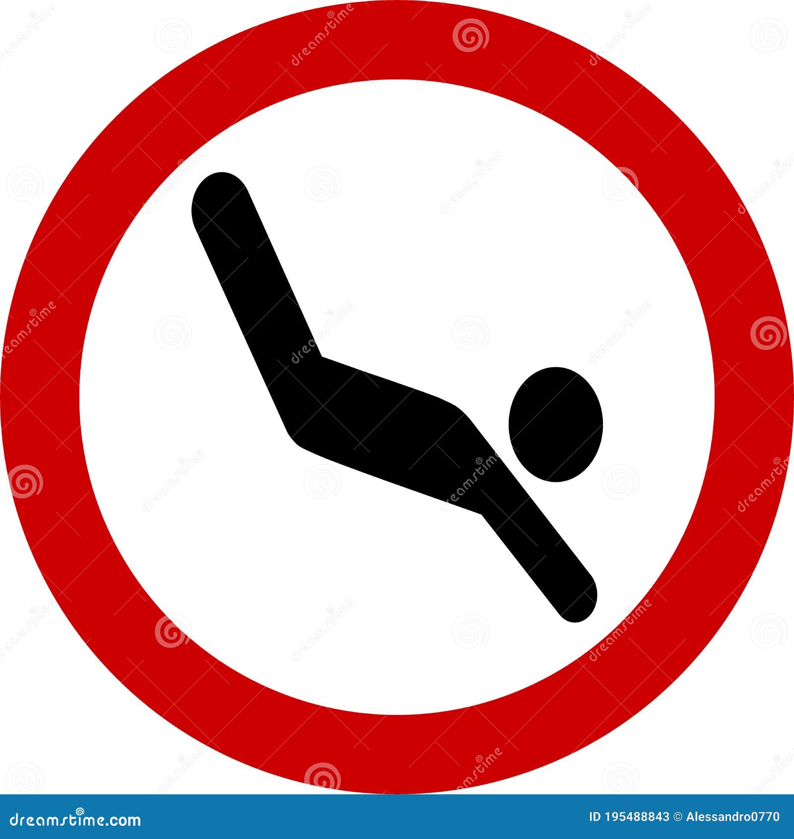 No diving sign stock illustration. Illustration of banner 195488843