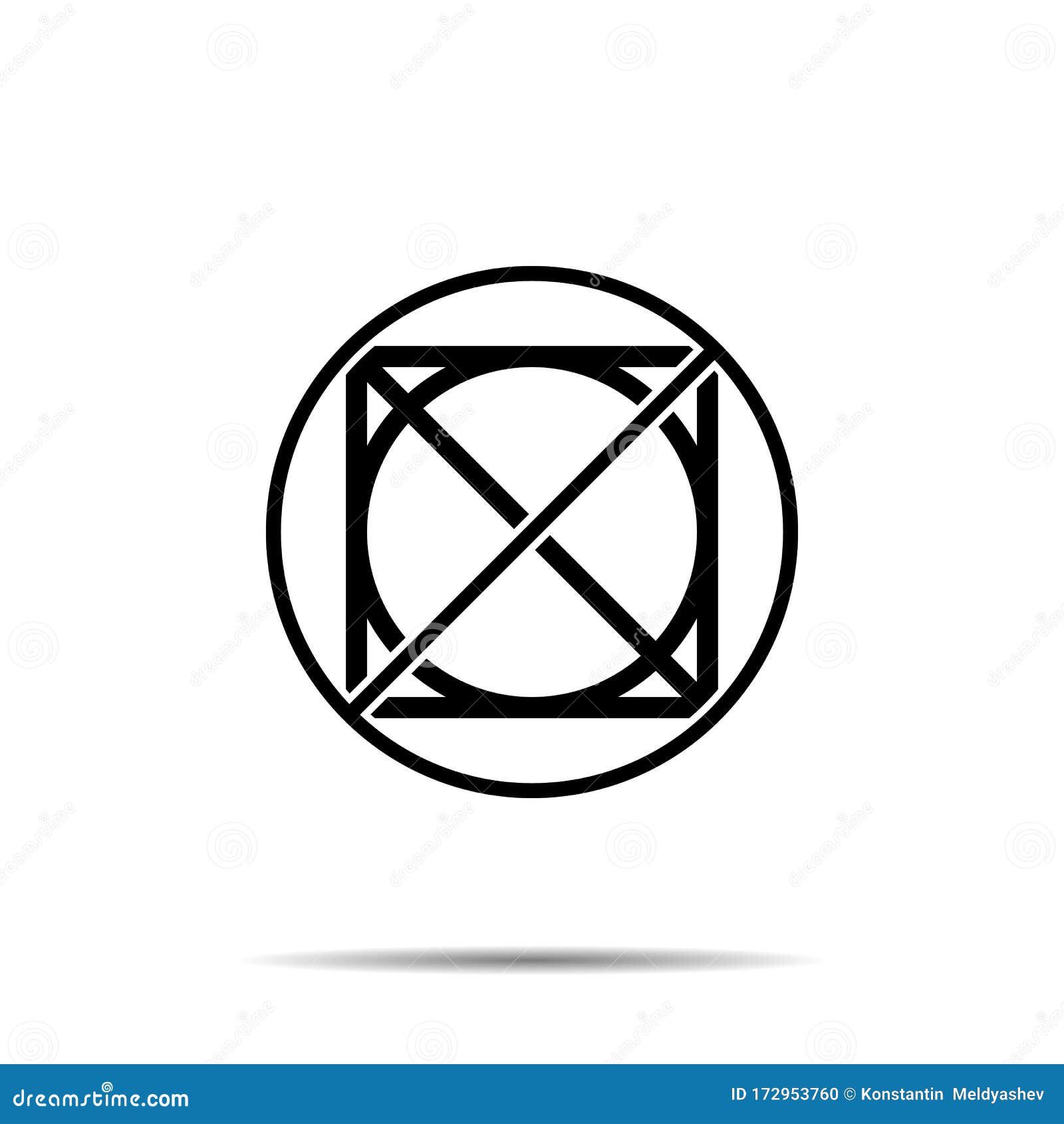 Do not tumble dry icon outline style Royalty Free Vector