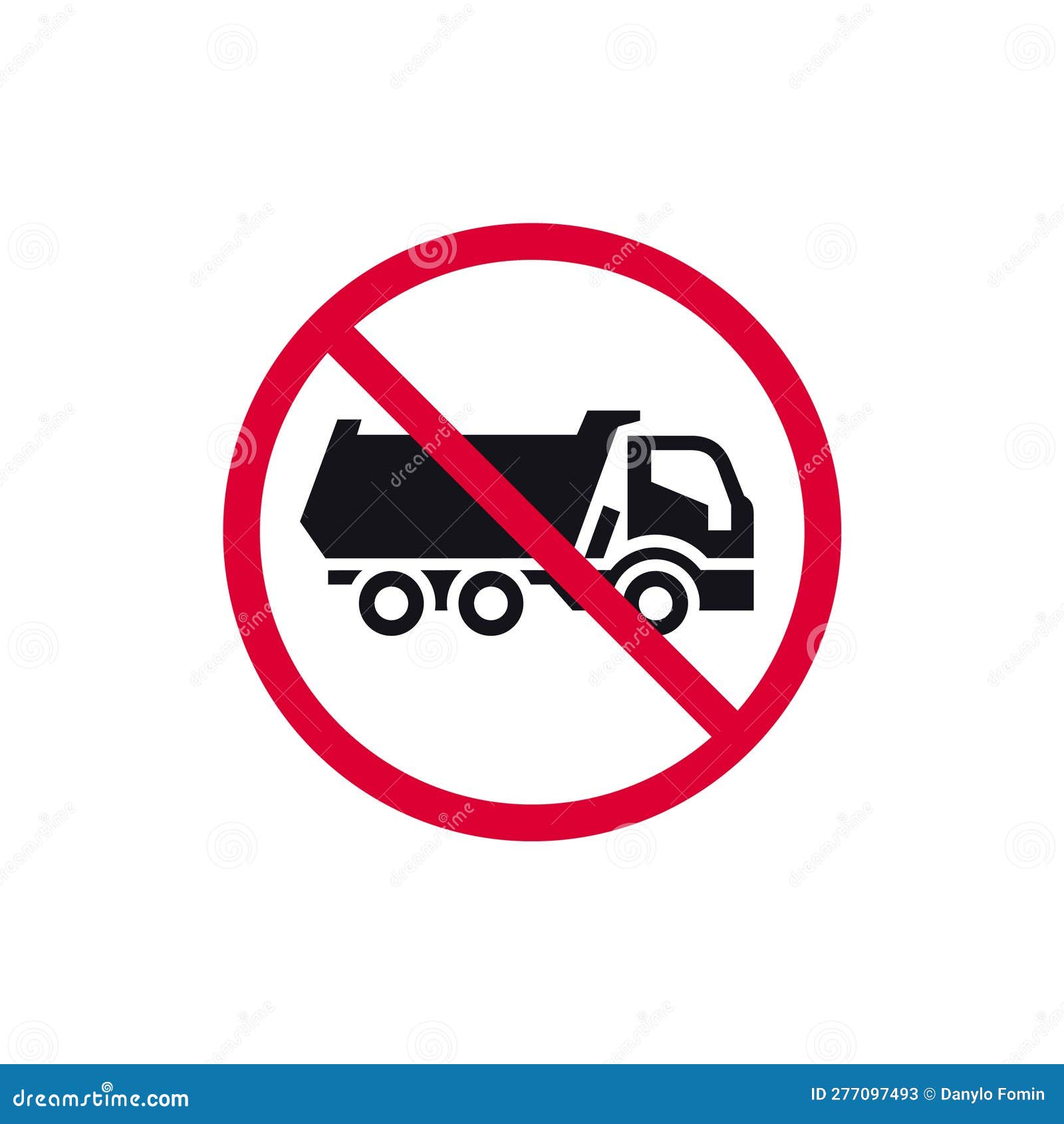 No Dumping Cargo Prohibited Sign, Dump Truck Forbidden Modern Round ...