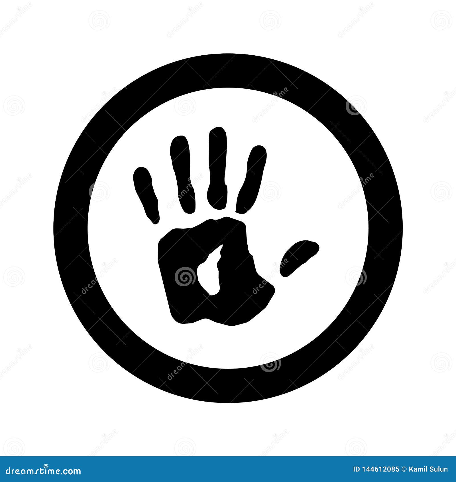 Black No Entry Not Allowed Hand Sign On White Stop Hand Sign Do Not Enter Stock Illustration Illustration Of Black Banner