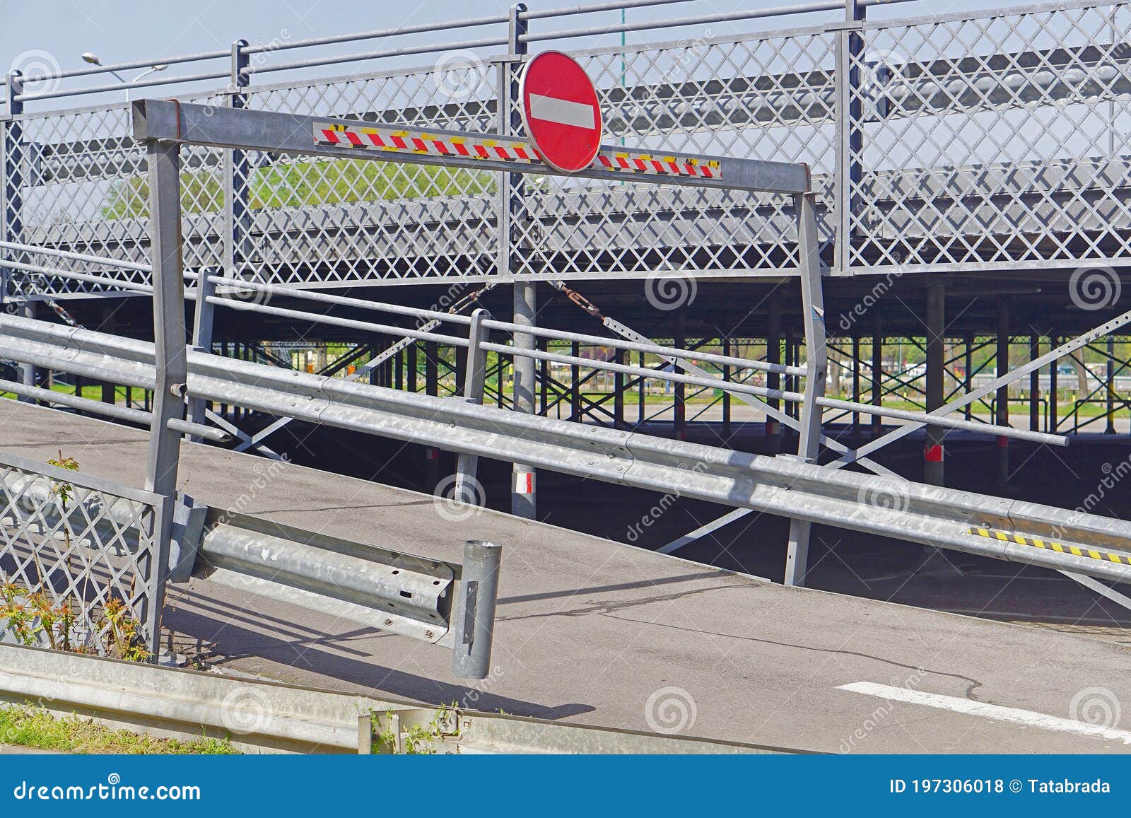 No entry ramp stock photo. Image of fence, level, entry - 197306018