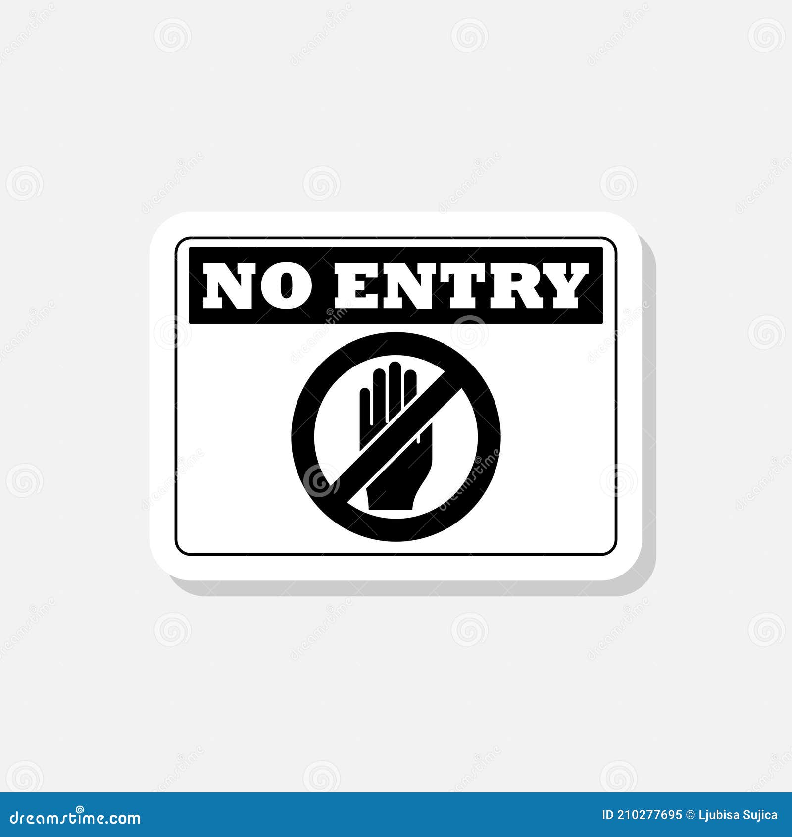 No Entry Sign Icon Sticker Isolated on White Background Stock Vector ...