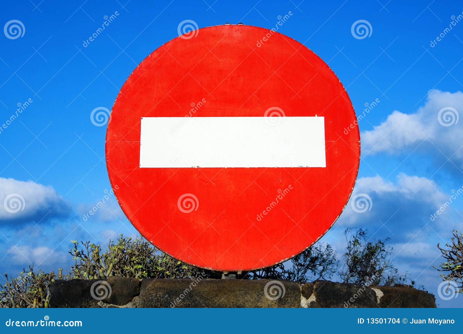 Red No Entry Traffic Sign On Metal Pole. Road Sign Royalty-Free Stock ...