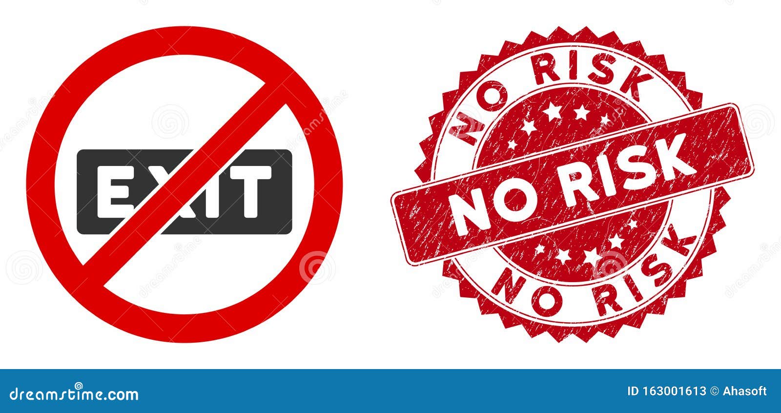 No Evacuation Icon with Distress No Risk Seal Stock Illustration