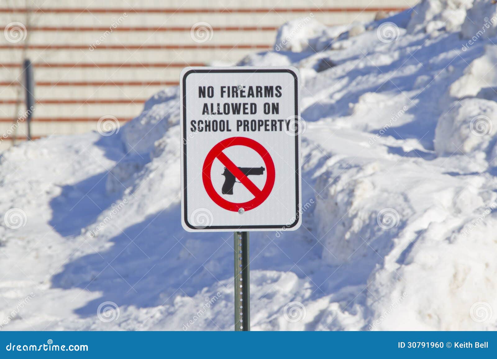 No Firearms Allowed On School Property Sign Full View RoyaltyFree