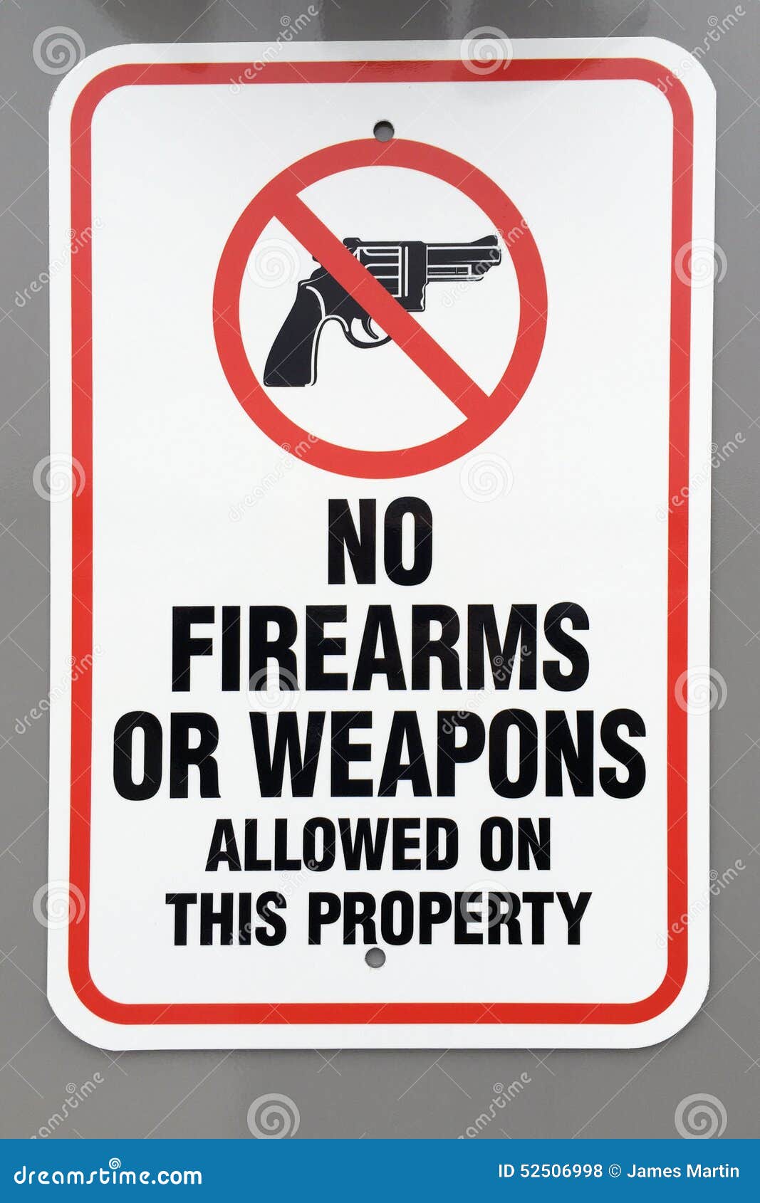 no firearms or weapons warning sign