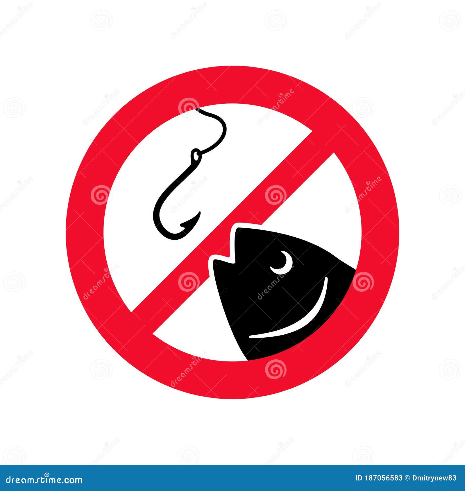 No Fishing Area Sign - Prohibition Emblem Stock Vector - Illustration of  area, information: 187056583