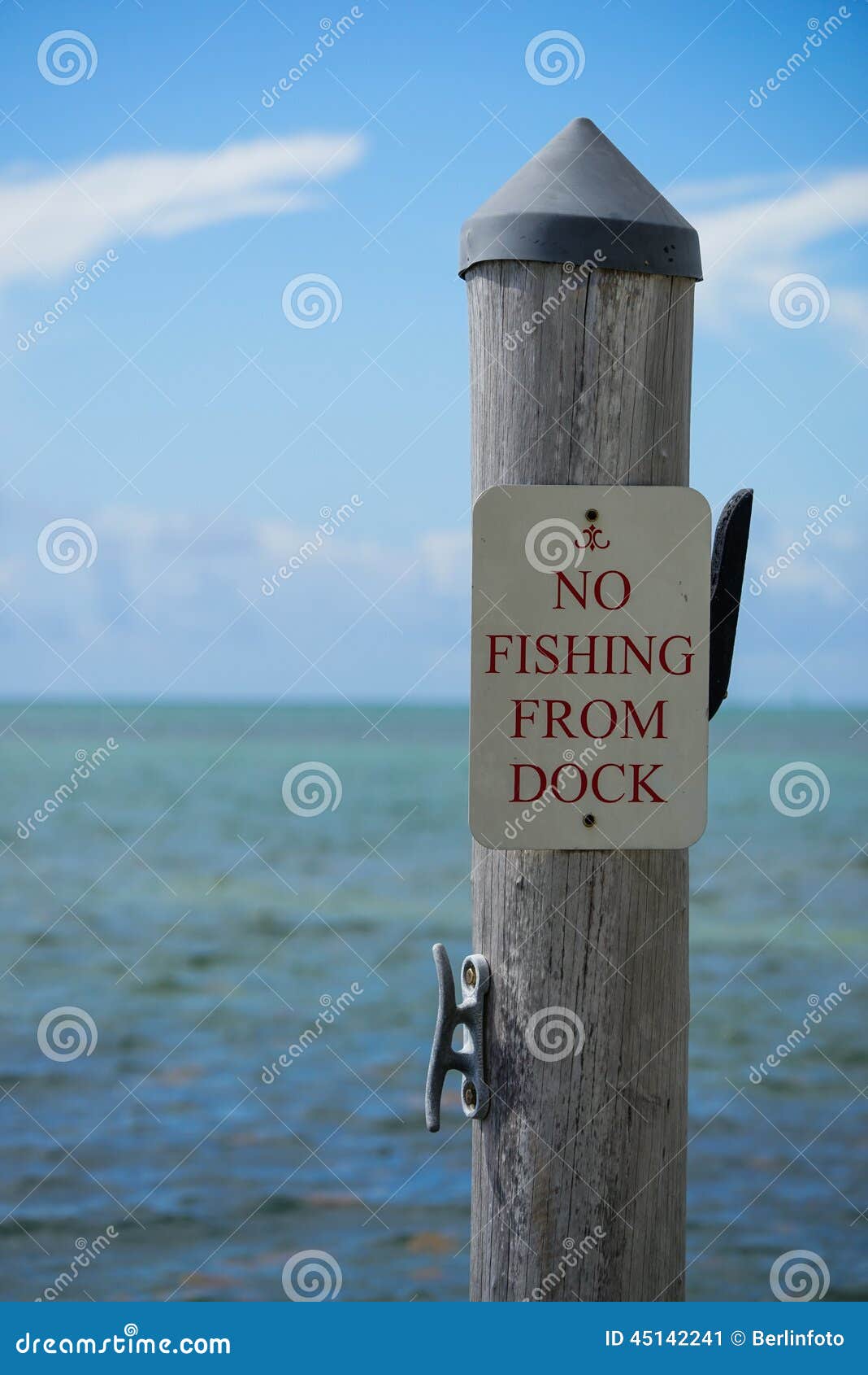 No Fishing from Dock Sign stock image. Image of post - 45142241