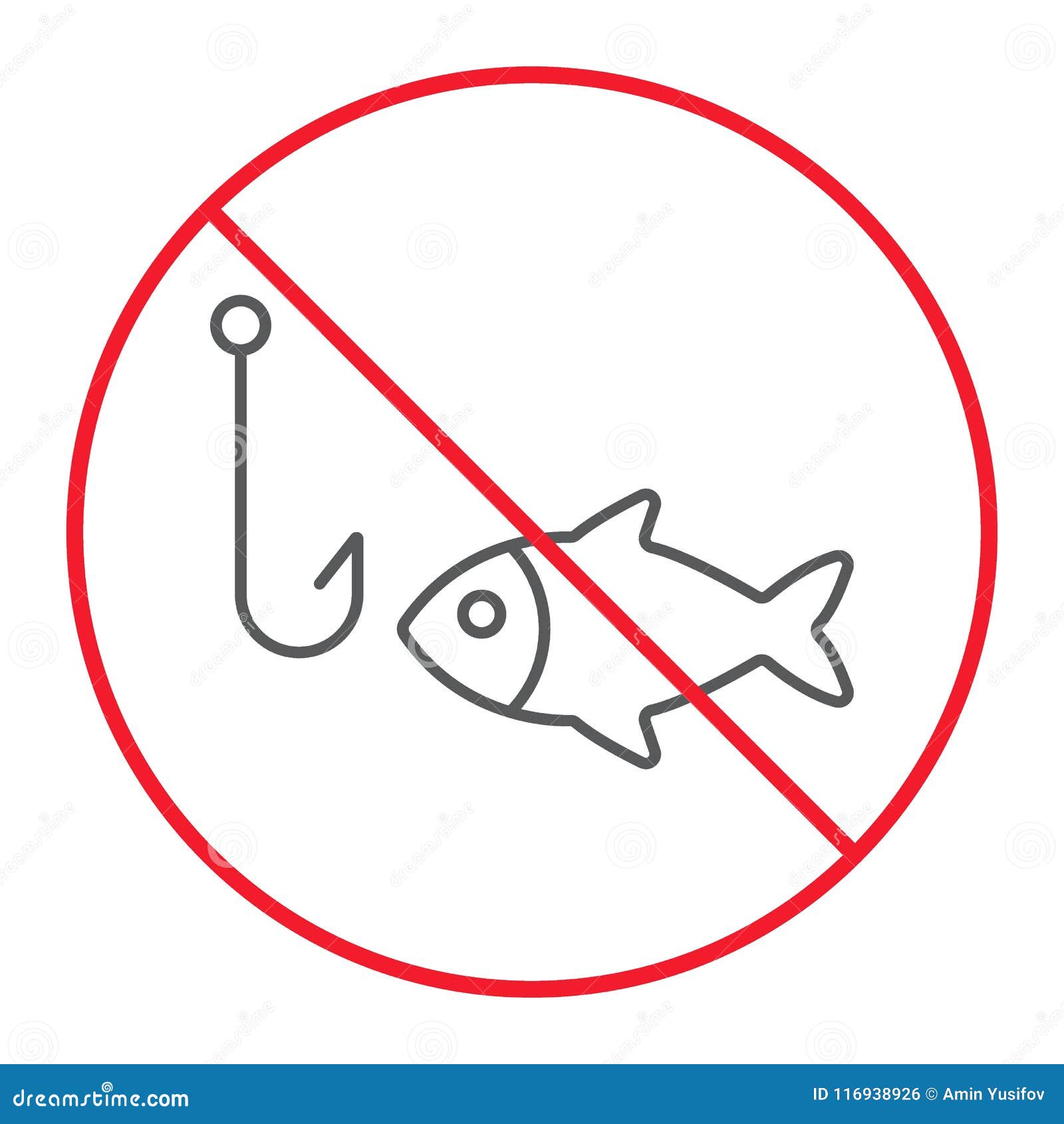 Download No Fishing Line Icon, Prohibition And Forbidden Stock Vector - Illustration of icon ...