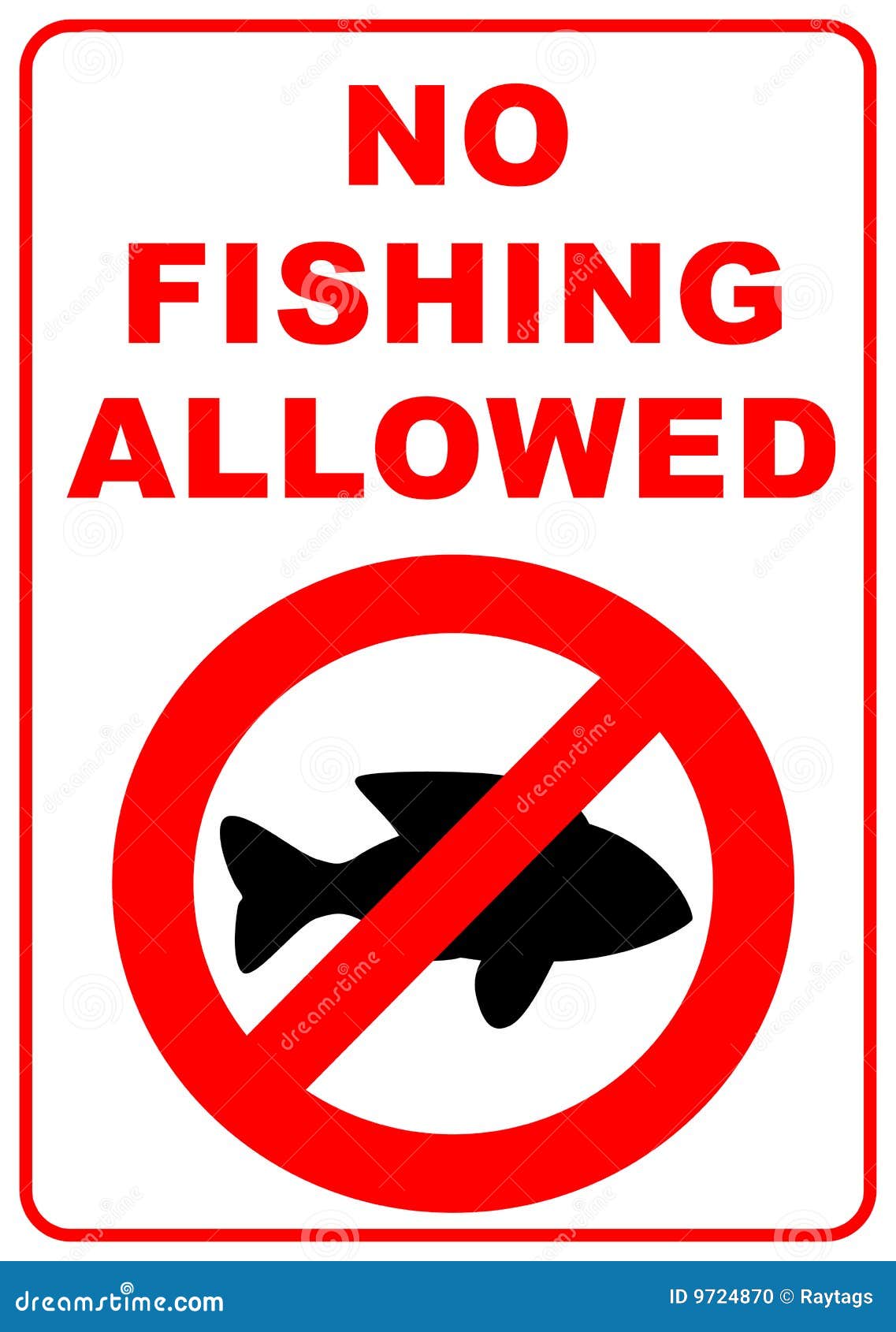 No fishing sign stock illustration. Illustration of bass