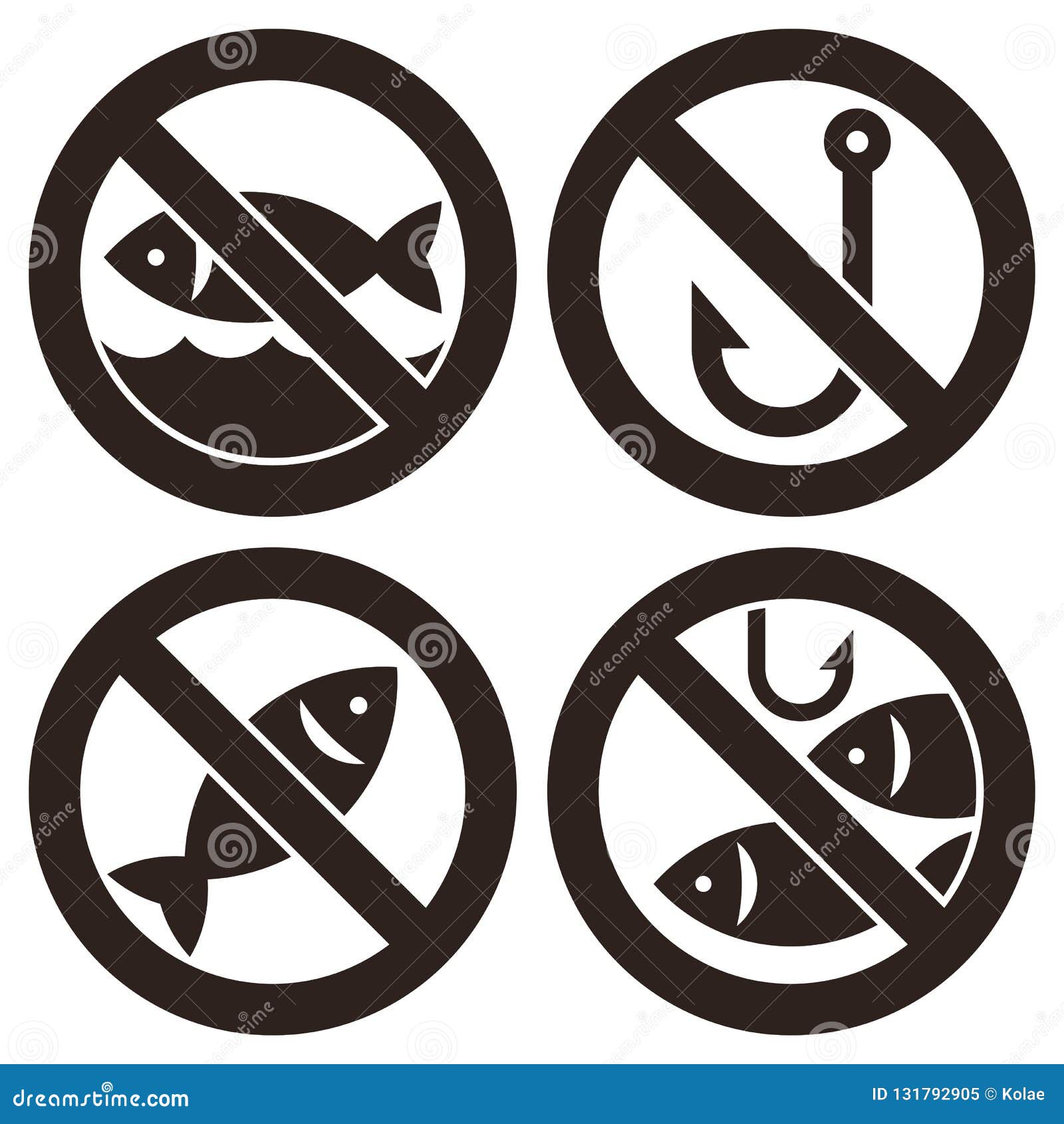 Download No Fishing Sign Set. No Fishing Allowed Sign Stock Vector ...