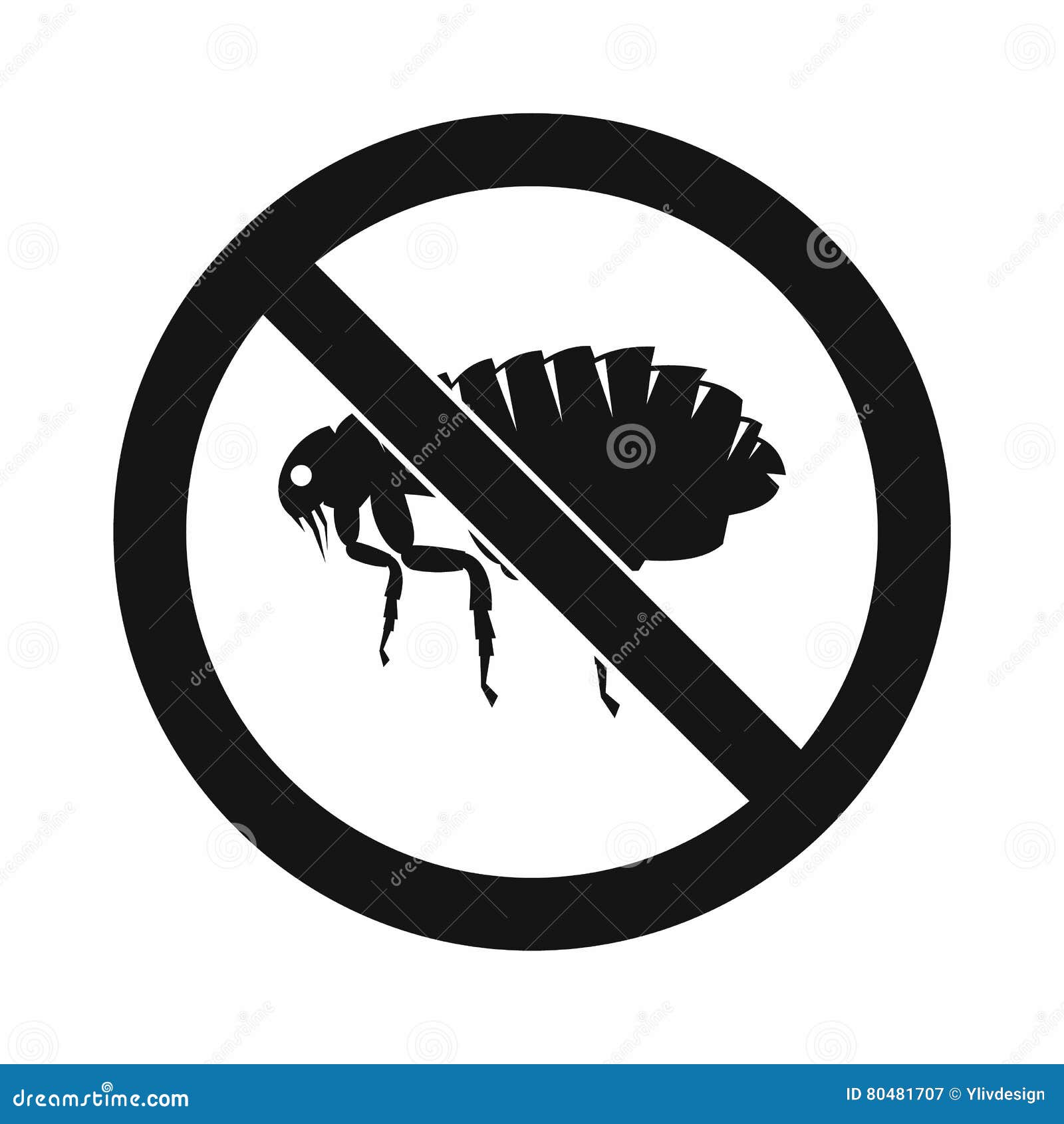 no flea sign icon, simple style