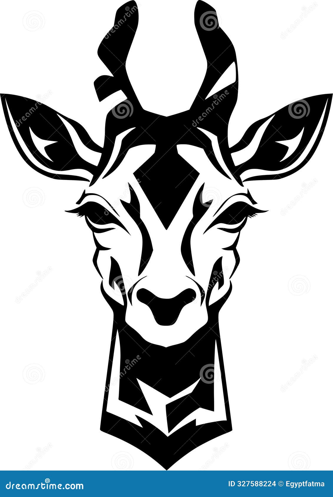 giraffe - minimalist and flat logo -  