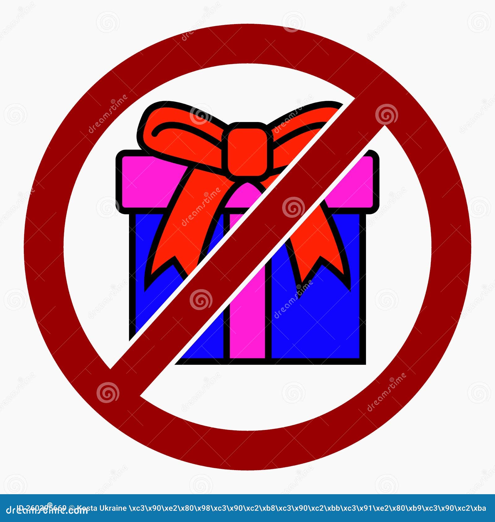 No gift icon. Present ban stock vector. Illustration of sign 260395669