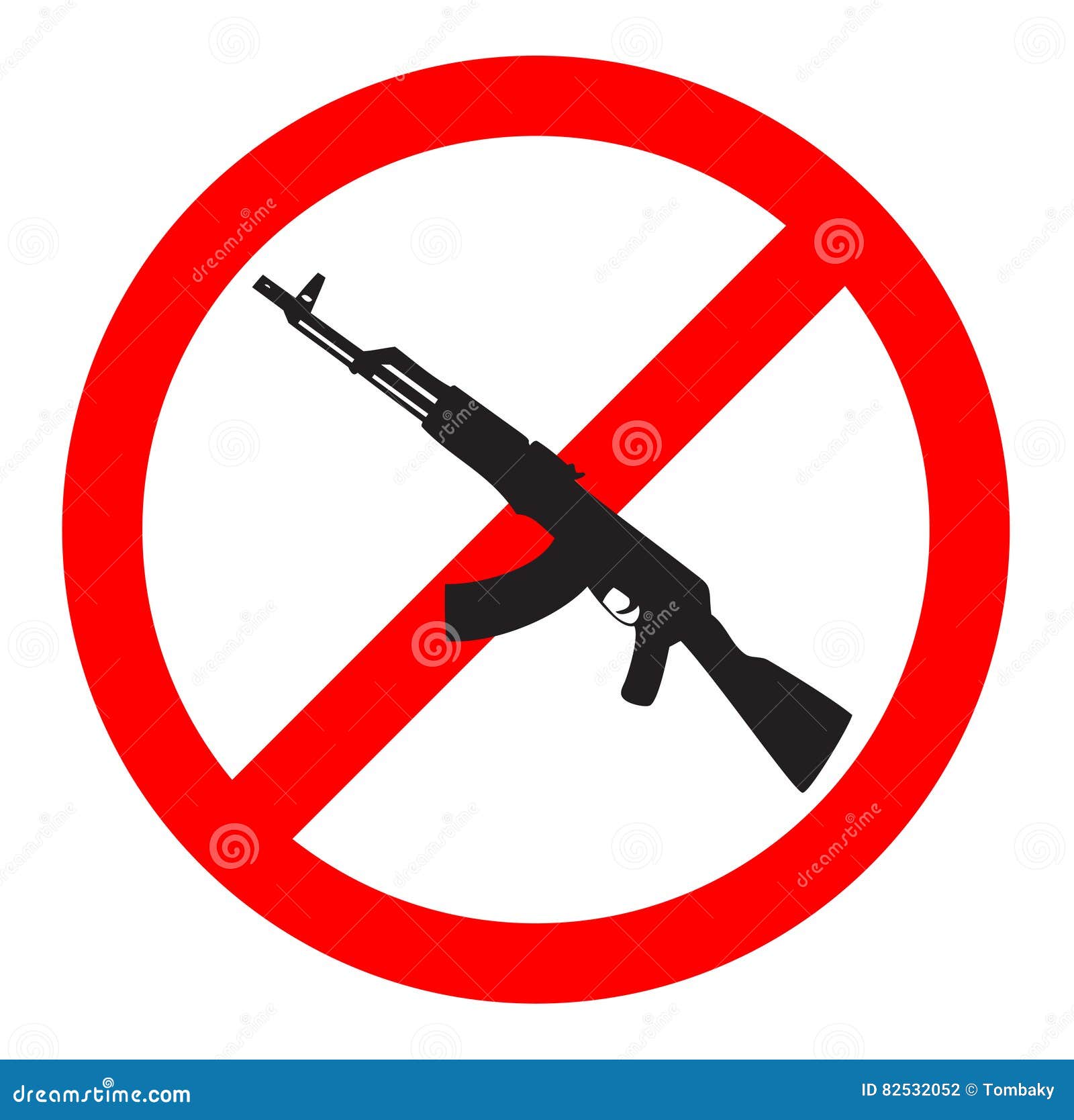 No Gun Sign and Symbol stock illustration. Illustration of person