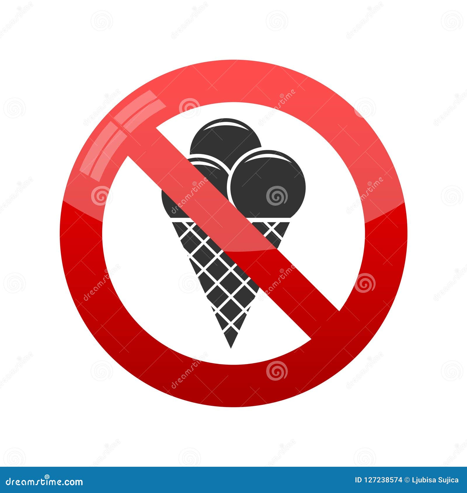 No ice cream symbol stock vector. Illustration of cream - 127238574