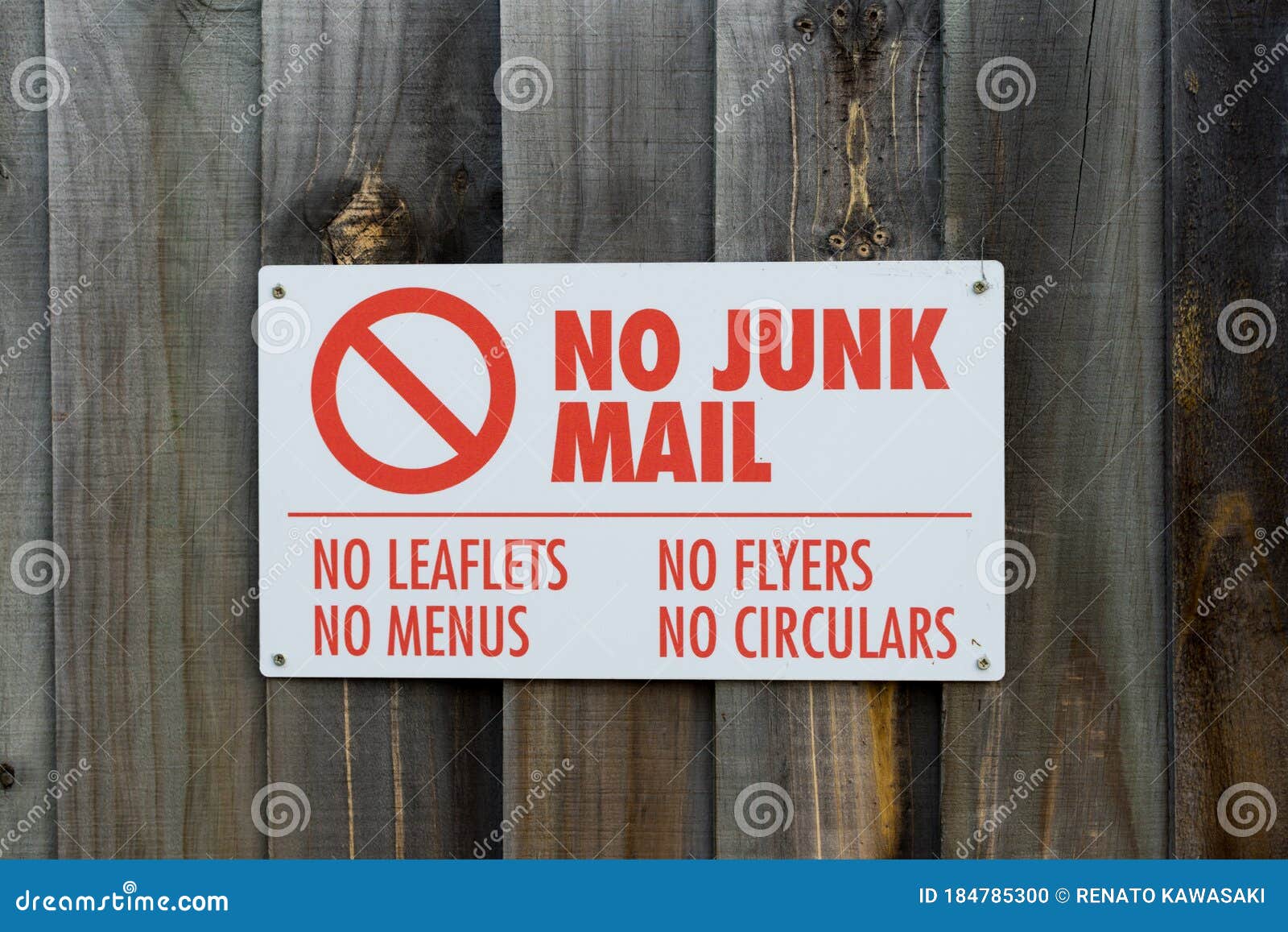No junk mail sign. stock photo. Image of home, mailbox 184785300
