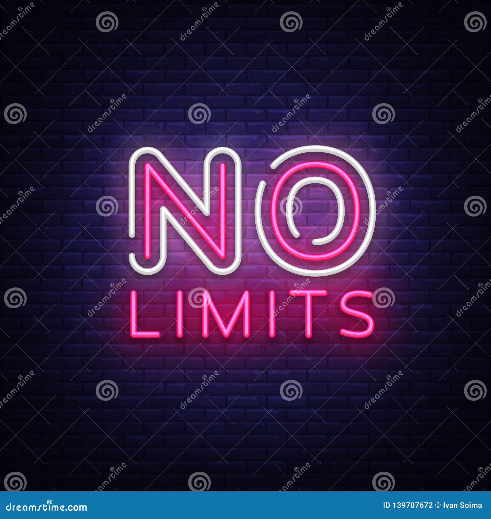 No Limits Neon Text Vector No Limits Neon Sign Design Template Modern Trend Design Night Neon Signboard Night Stock Vector Illustration Of Club Icon