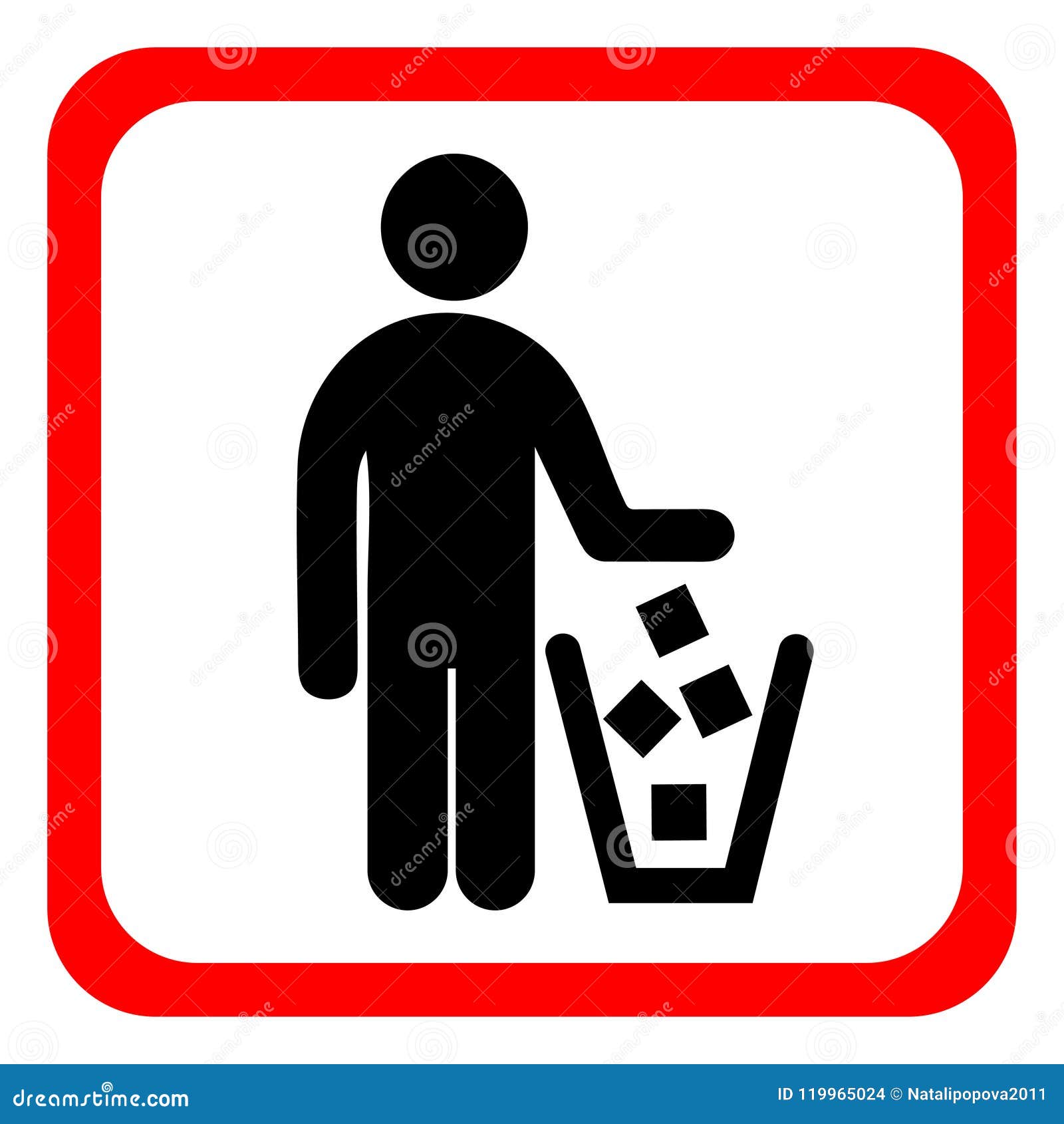 No Littering Sign in Vector Stock Vector Illustration of drop