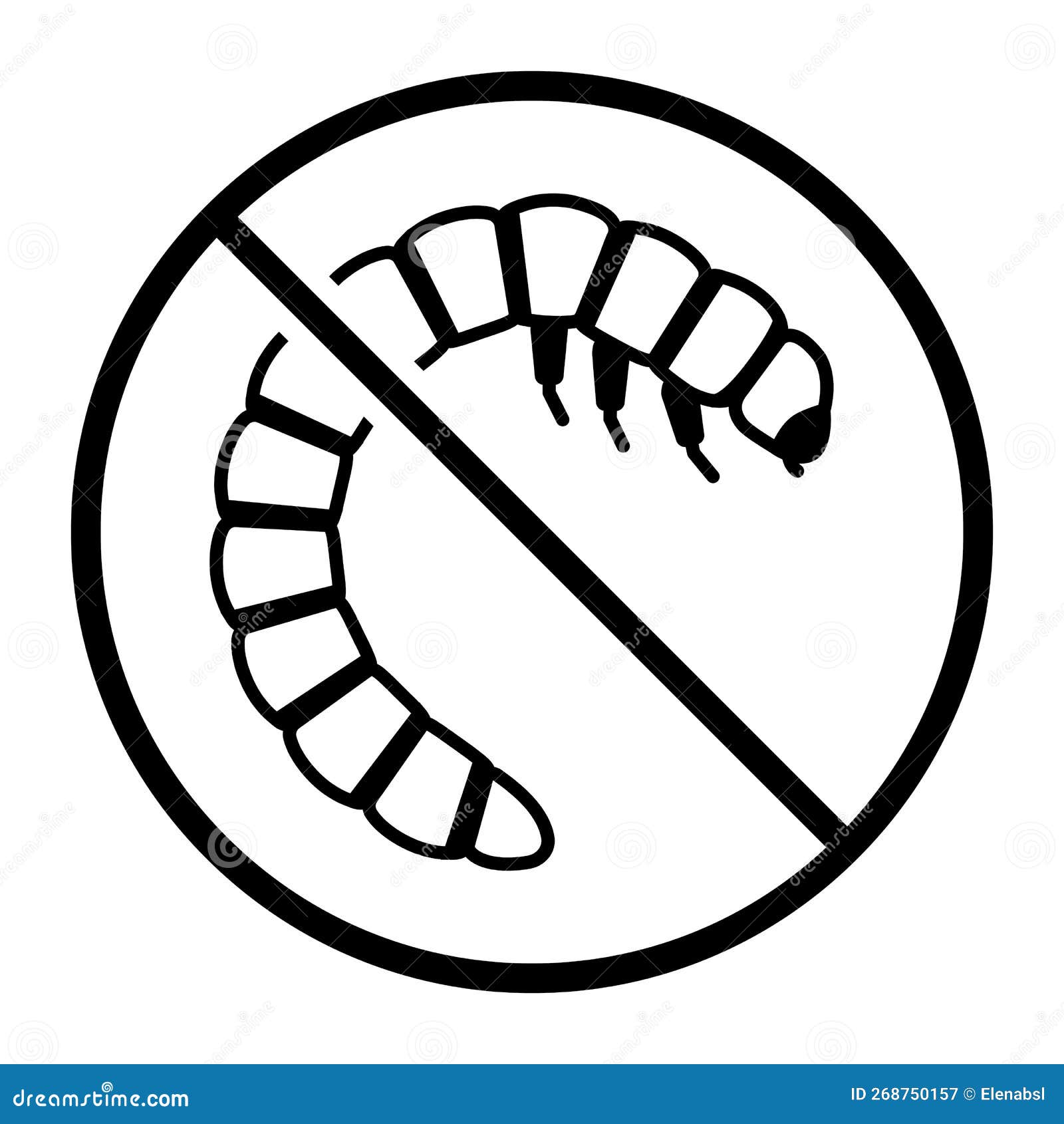 No Mealworm Larva Isolated Vector Icon Stock Vector Illustration of