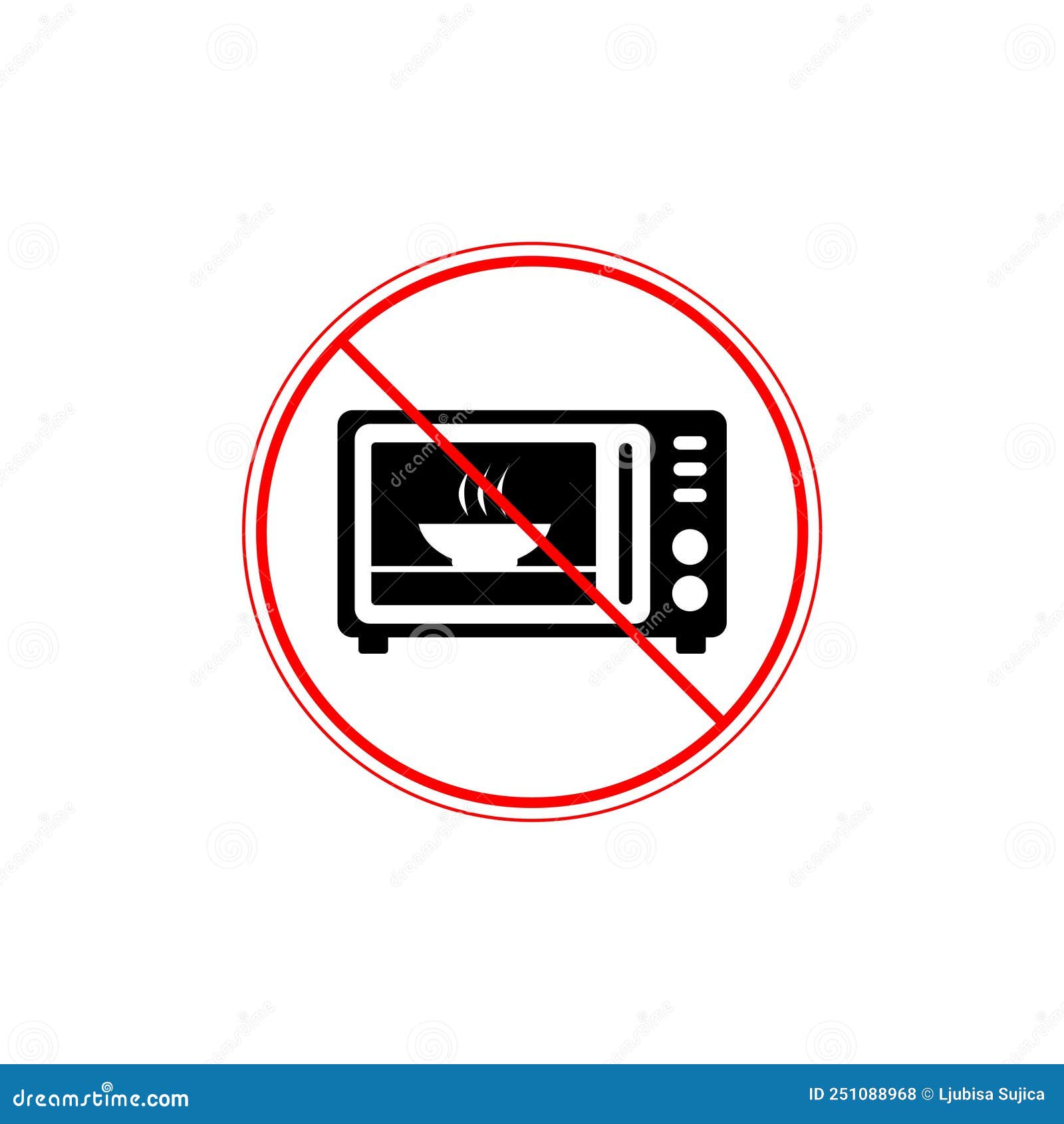 No Microwave Icon Isolated on White Background. Not Allow Microwave