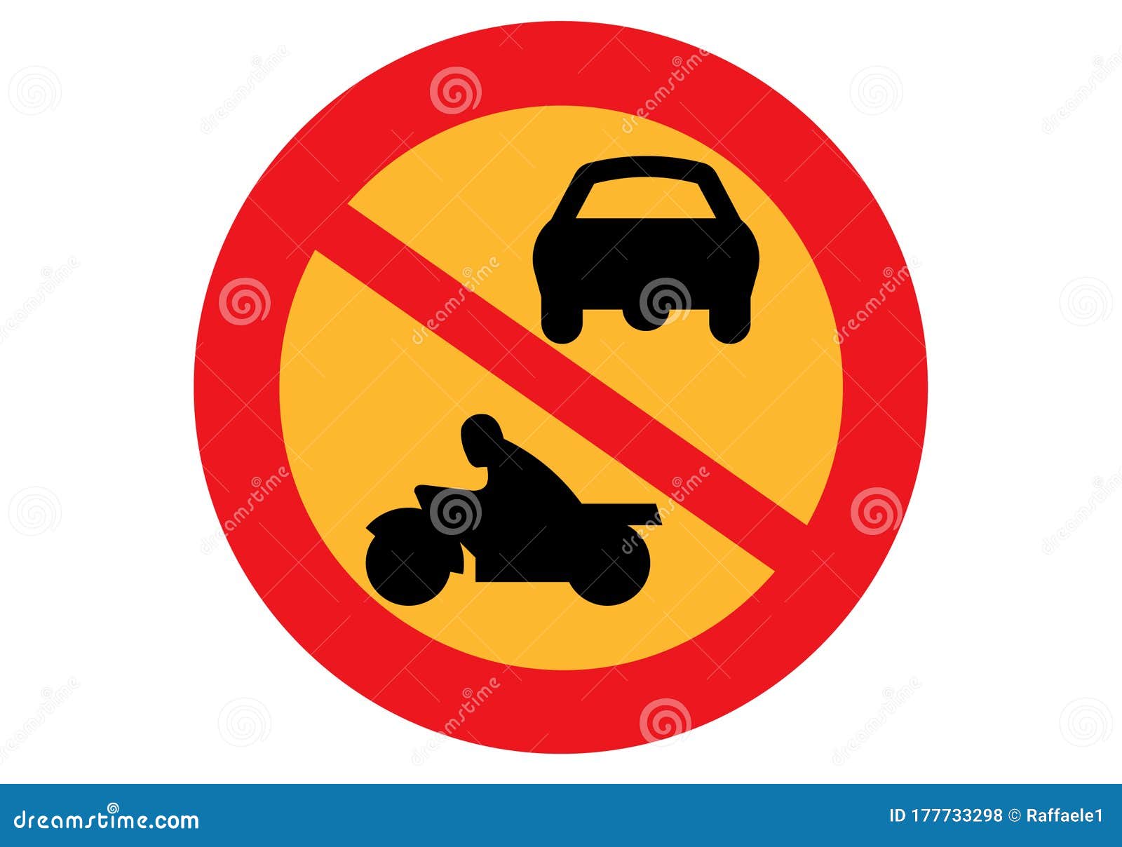 no motorbikes or car sign