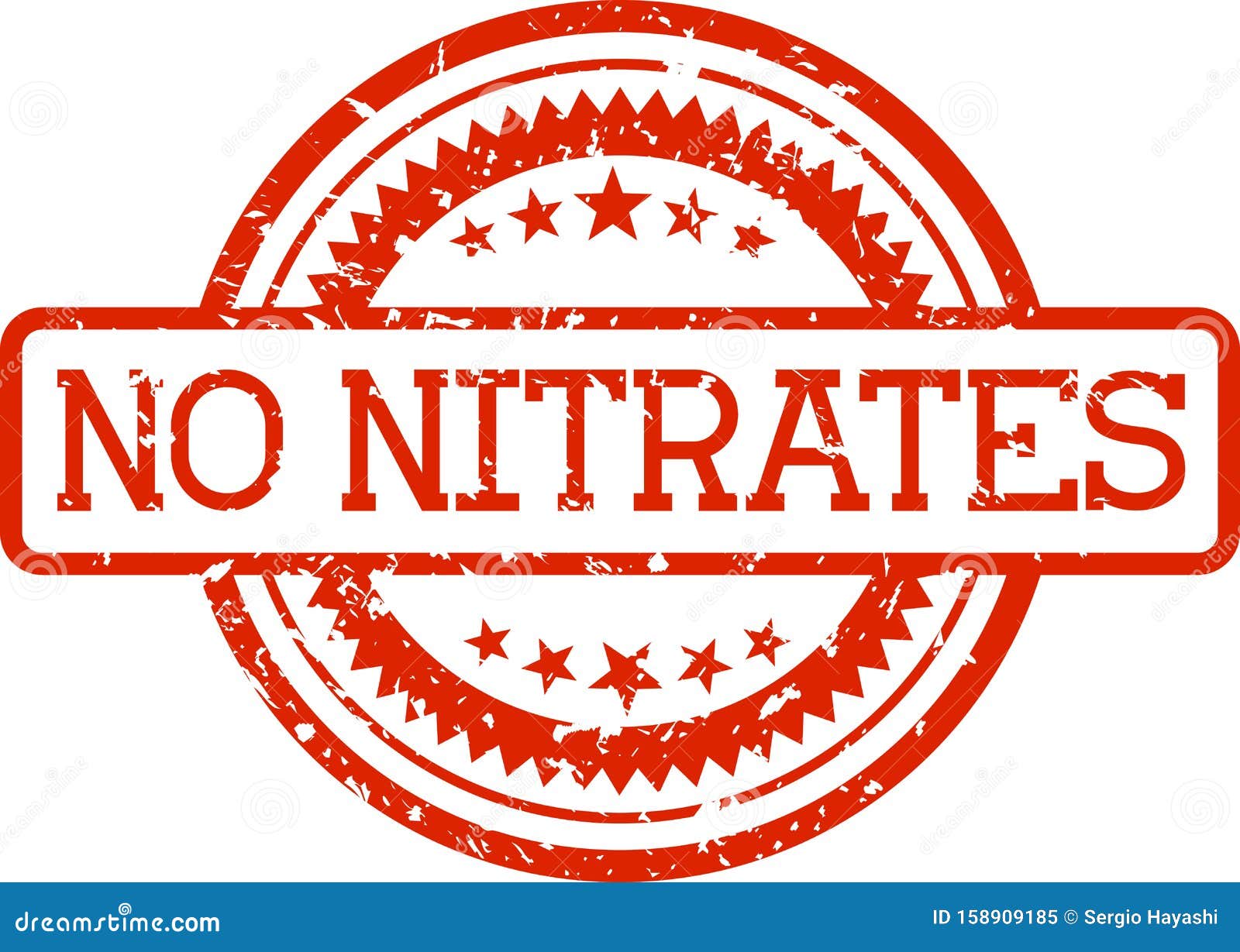 no nitrates grunge rubber stamp  on white