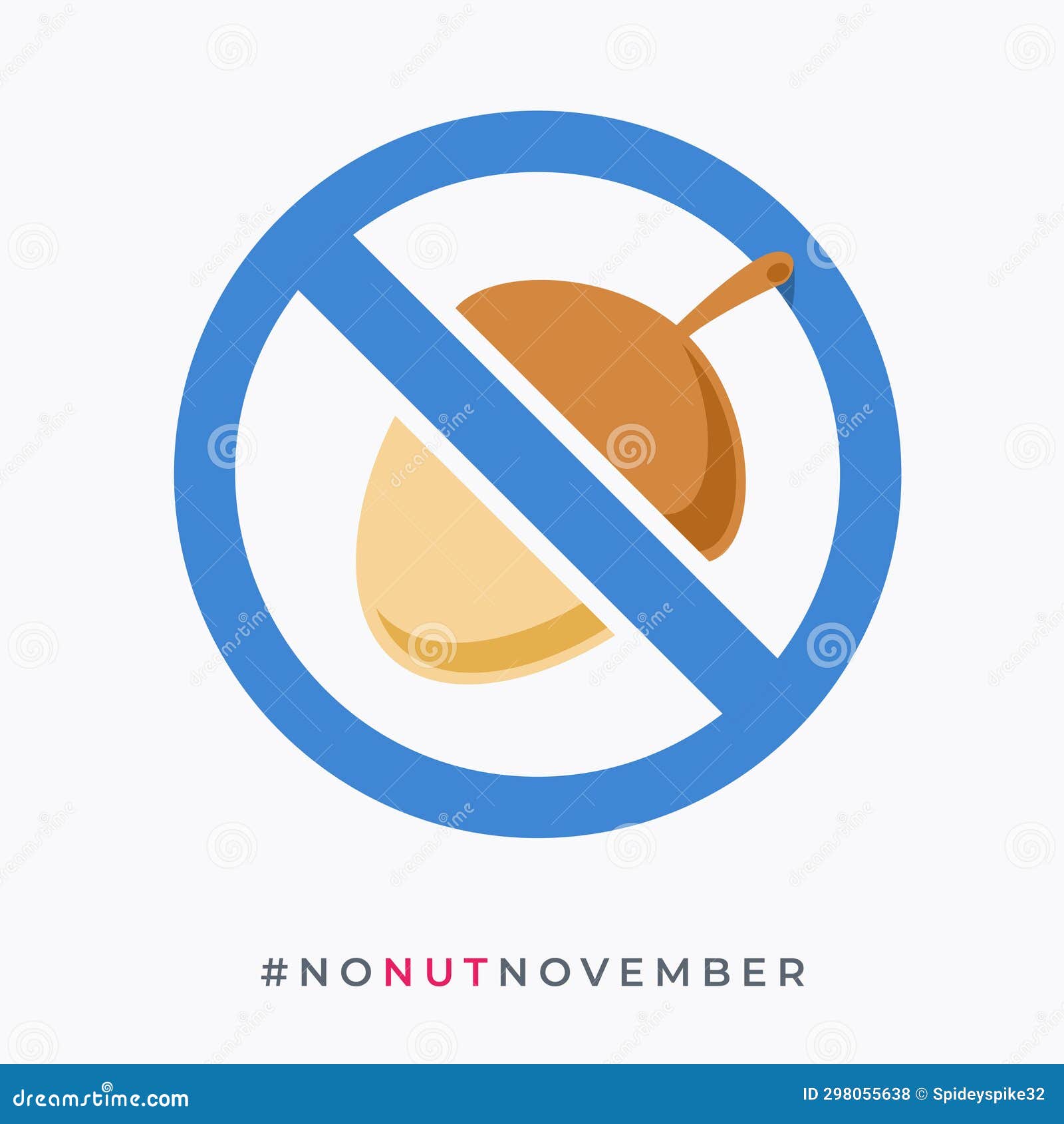 No Nut is Allowed. Nut is Forbidden Stock Illustration Illustration