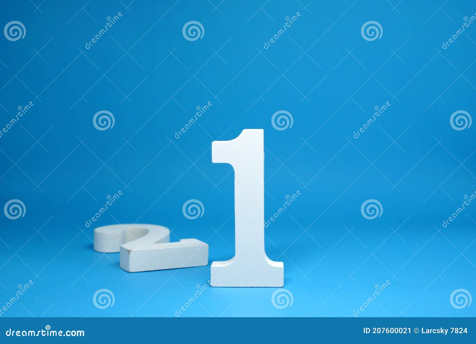 No. 1 One Blue Background with Copy Space - Number 1 Success and the