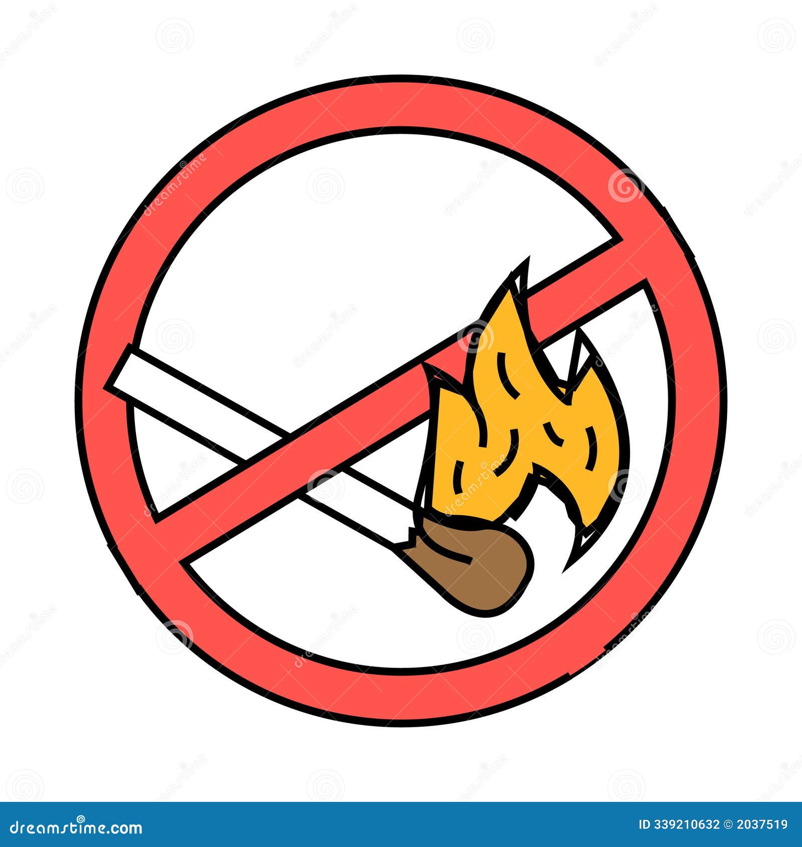 no open fire lighted match emergency icon color 